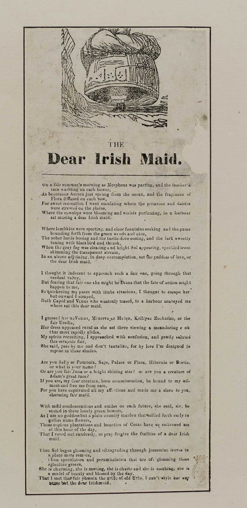 Dear Irish maid - Courtship & marriage - English ballads