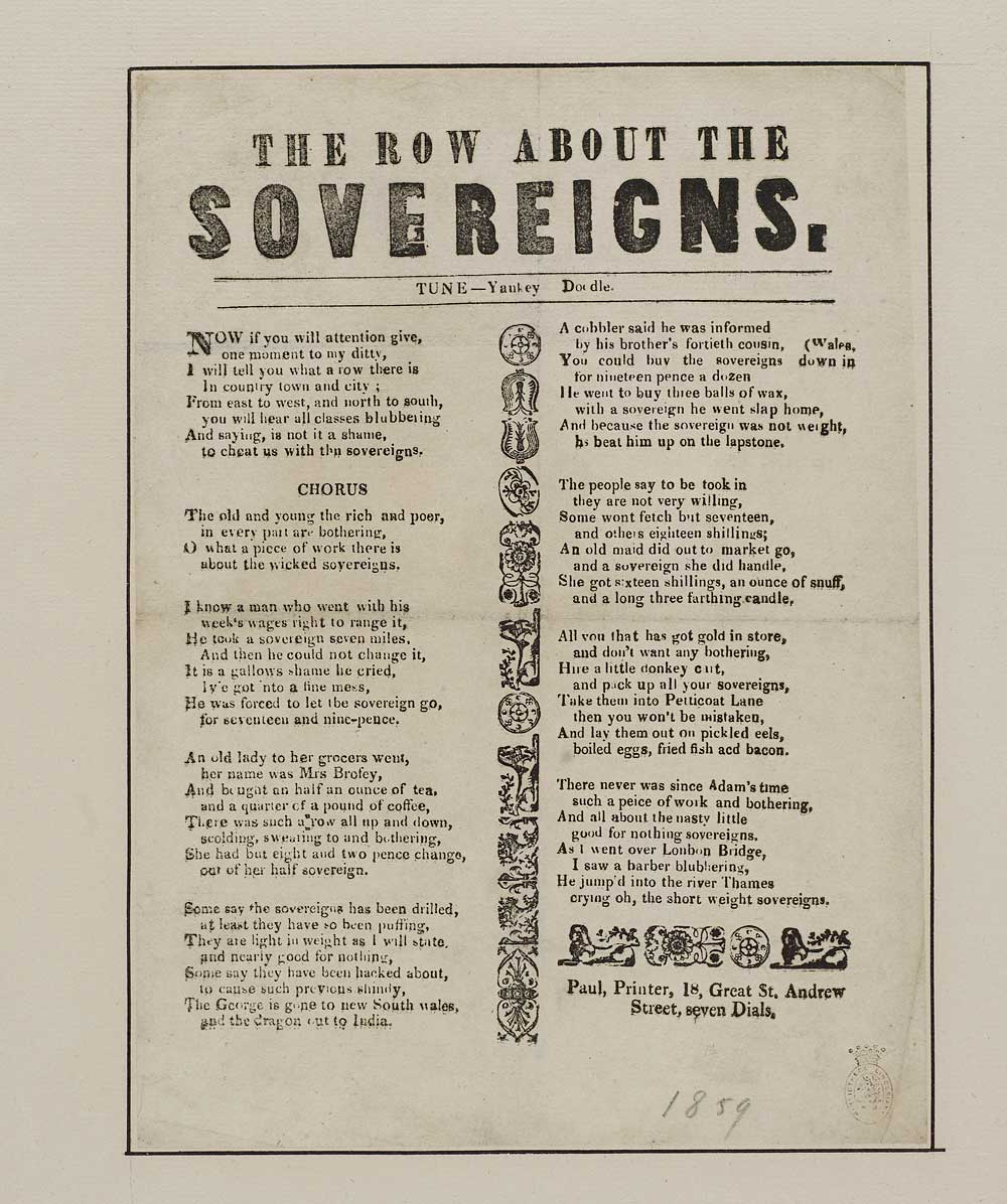 Row About The Sovereigns Politics And Government English Ballads