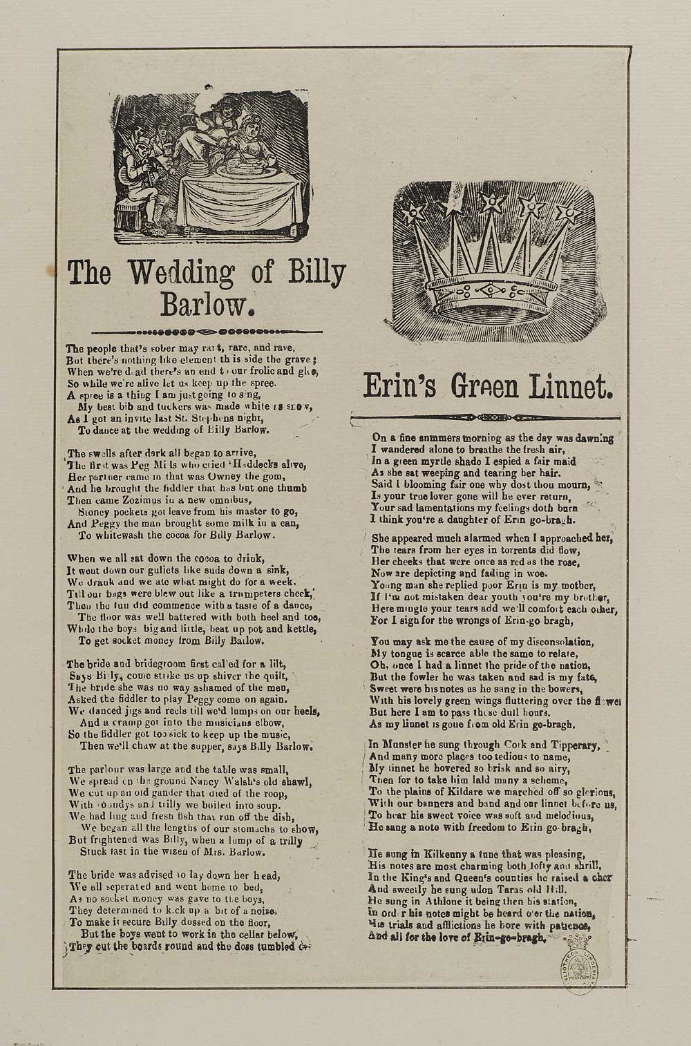 Wedding Of Billy Barlow - Courtship & Marriage - English Ballads.