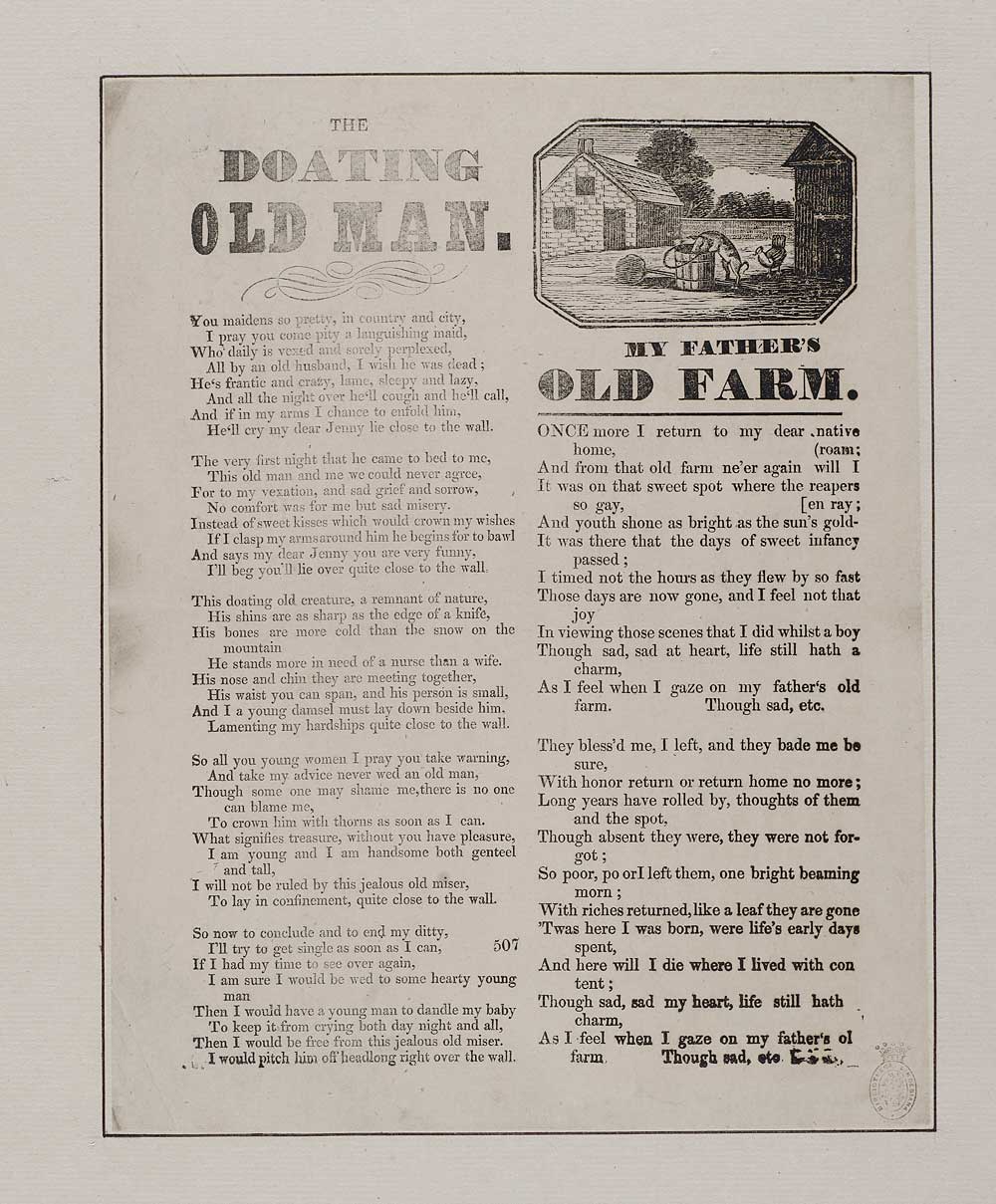 Doating Old Man Courtship Marriage English Ballads National Library Of Scotland