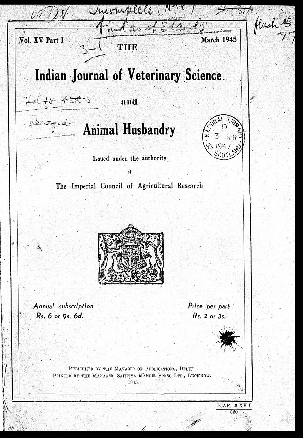 (5) Title page Medicine Veterinary > Veterinary colleges and