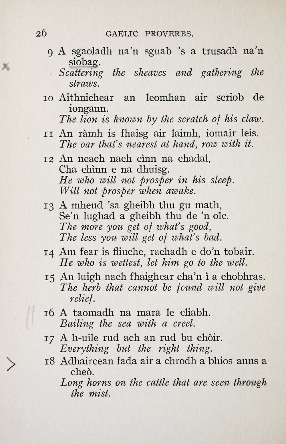 Gaelic Proverbs 