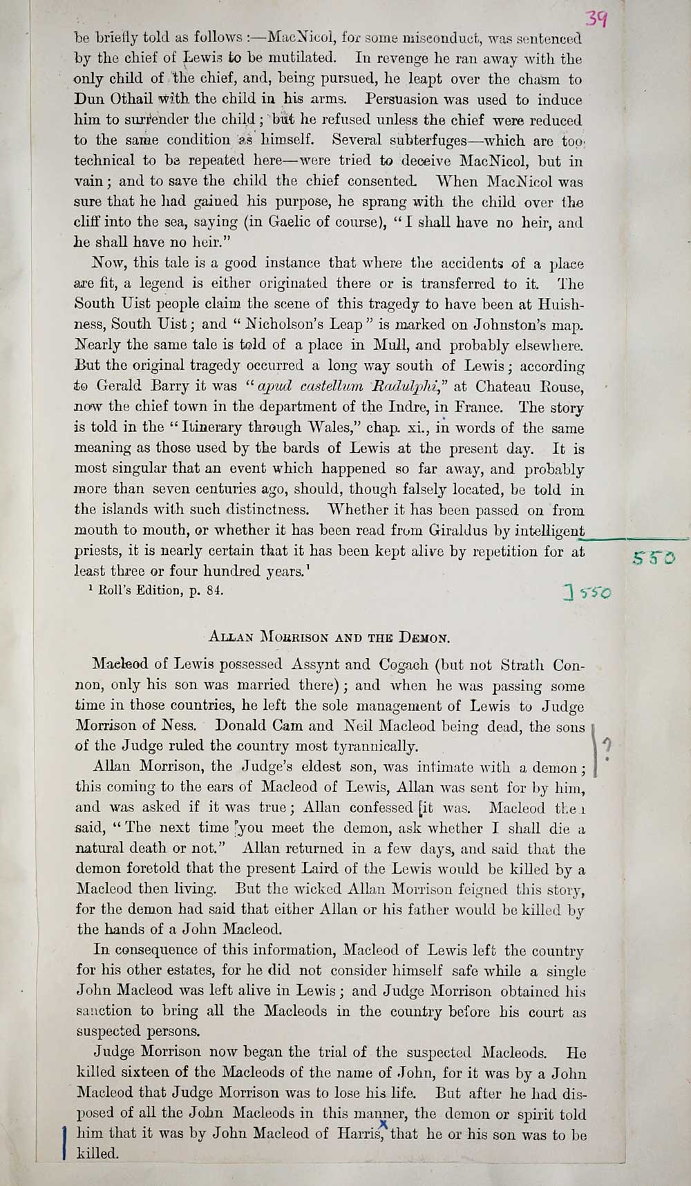 (81) Matheson Collection > Traditions of the Morrisons (Clan Mac