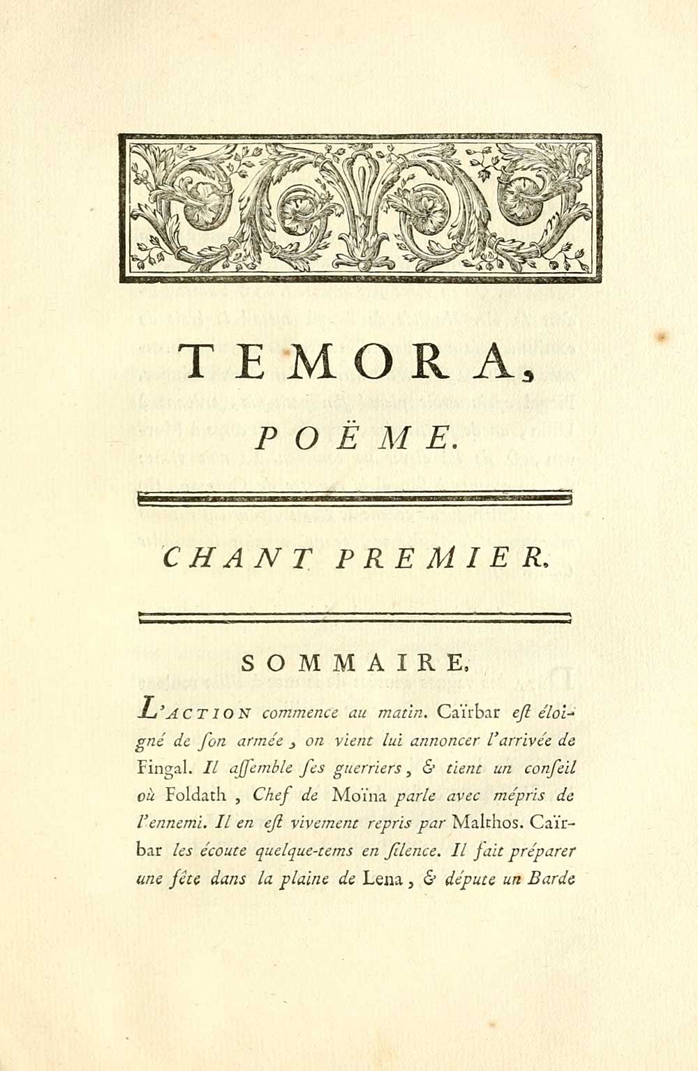 (77) Ossian Collection > Ossian, fils de Fingal, barde du troisième