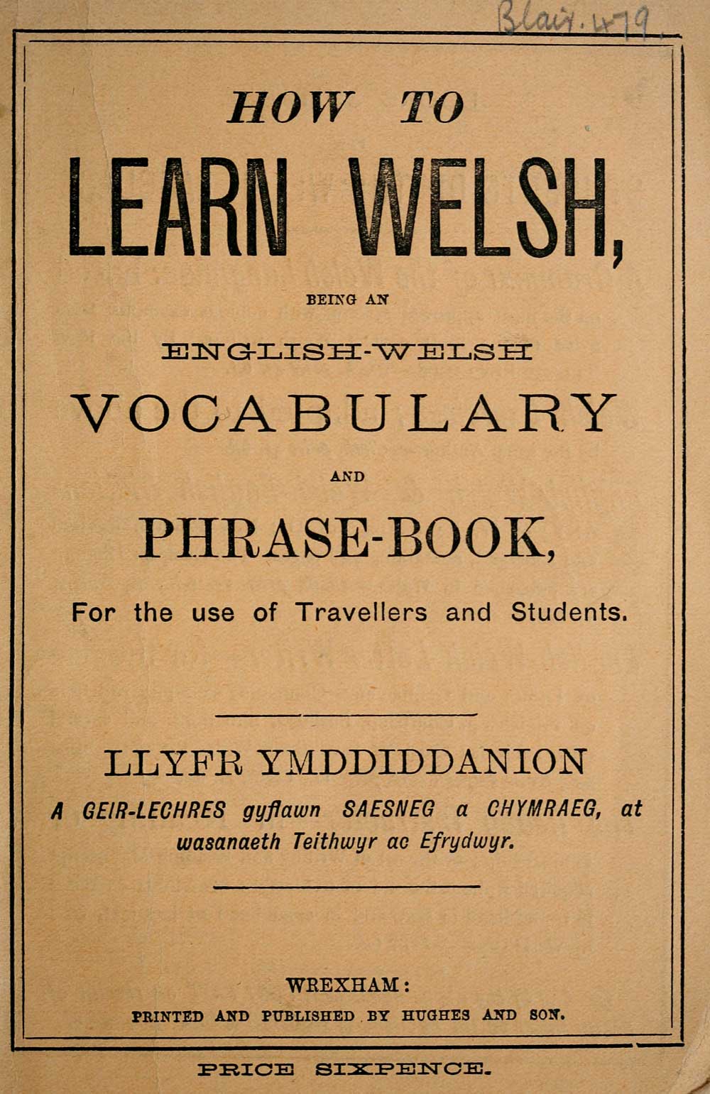 21) - Blair Collection > How to learn Welsh, being an English-Welsh  vocabulary & phrase-book, for the use of travellers and students - Early  Gaelic Book Collections - National Library of Scotland