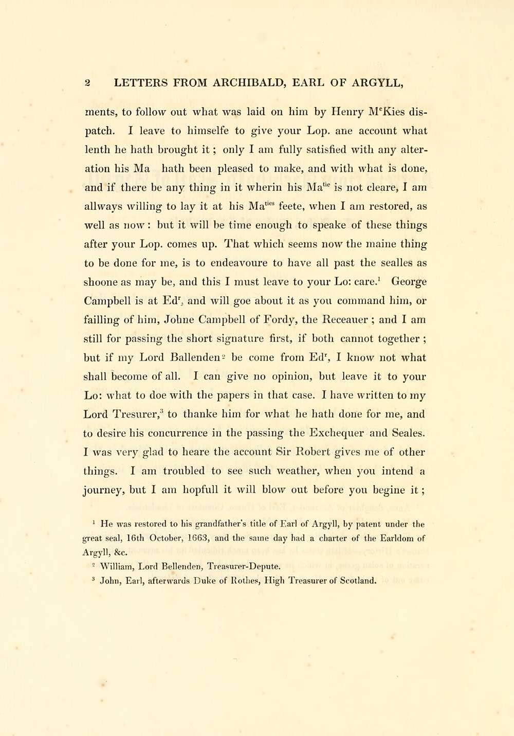 (20) Page 2 Bannatyne Club > Letters from Archibald Earl of Argyll to