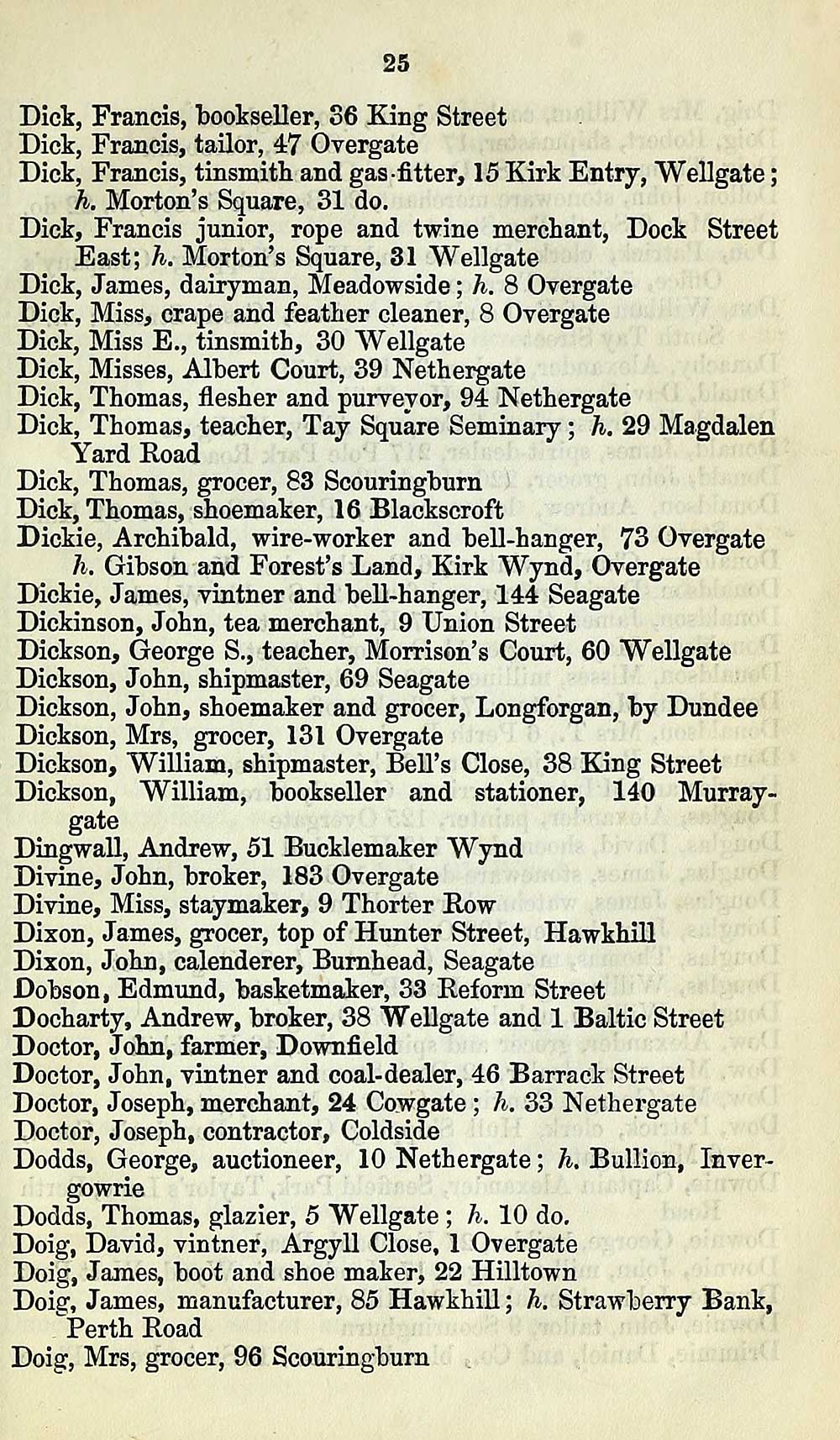 (37) Towns > Dundee > 1845 Dundee Post Office directory for 1845