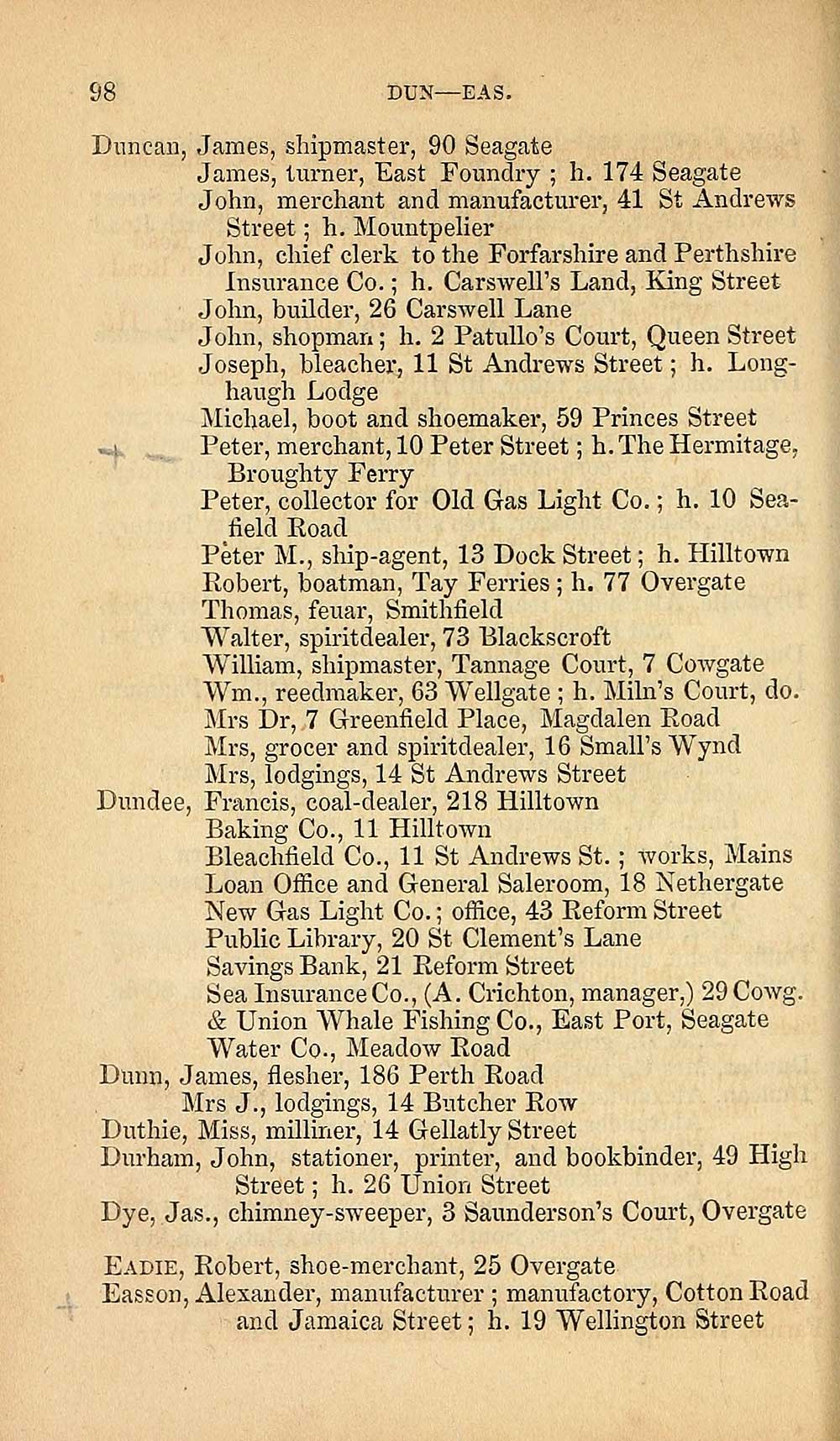 (110) - Towns > Dundee > 1809-1912 - Dundee Directory > 1850 - Scottish ...