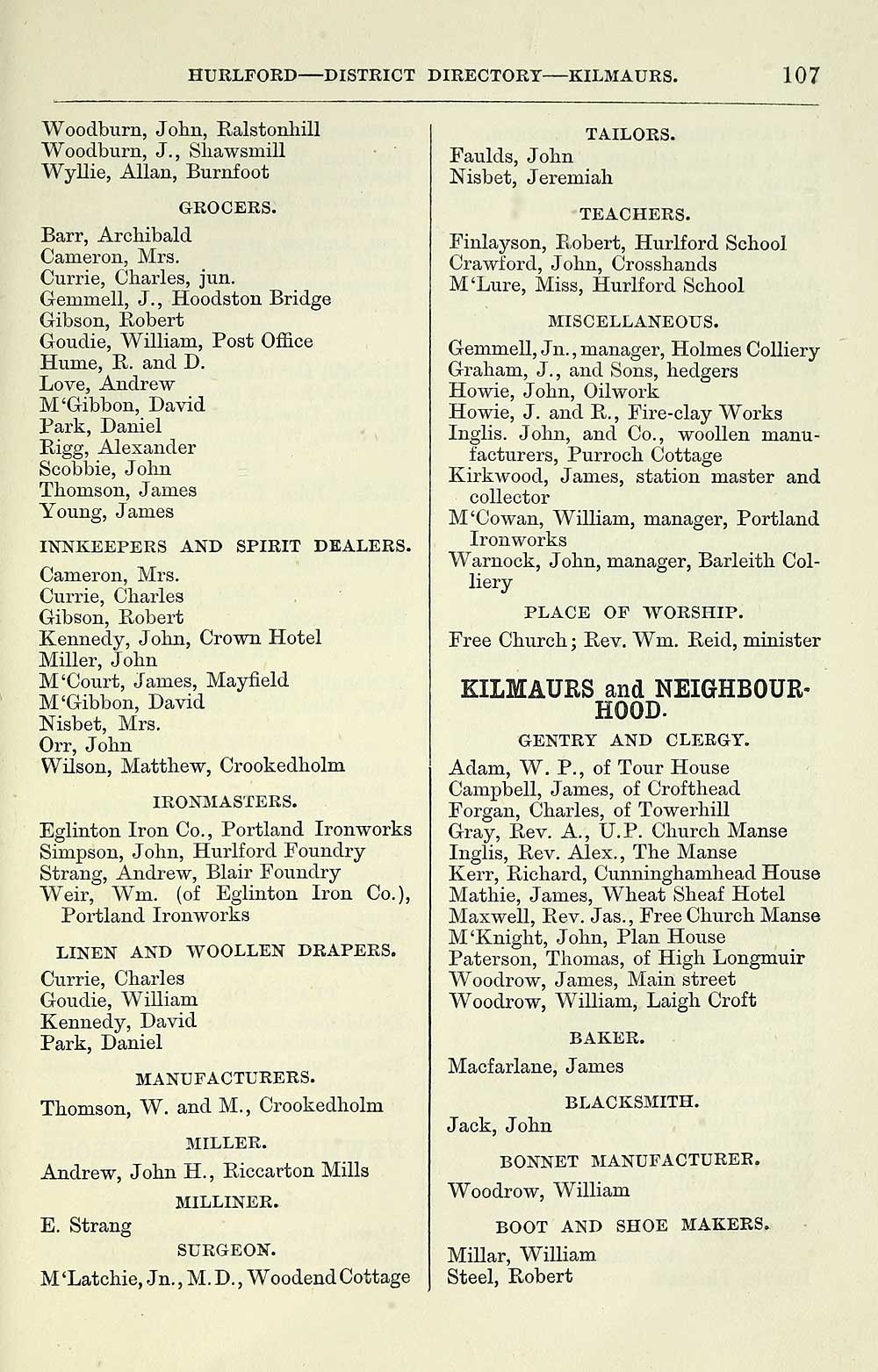 (119) - Towns > Kilmarnock (and Riccarton) > 1868, 1872 - Post Office ...