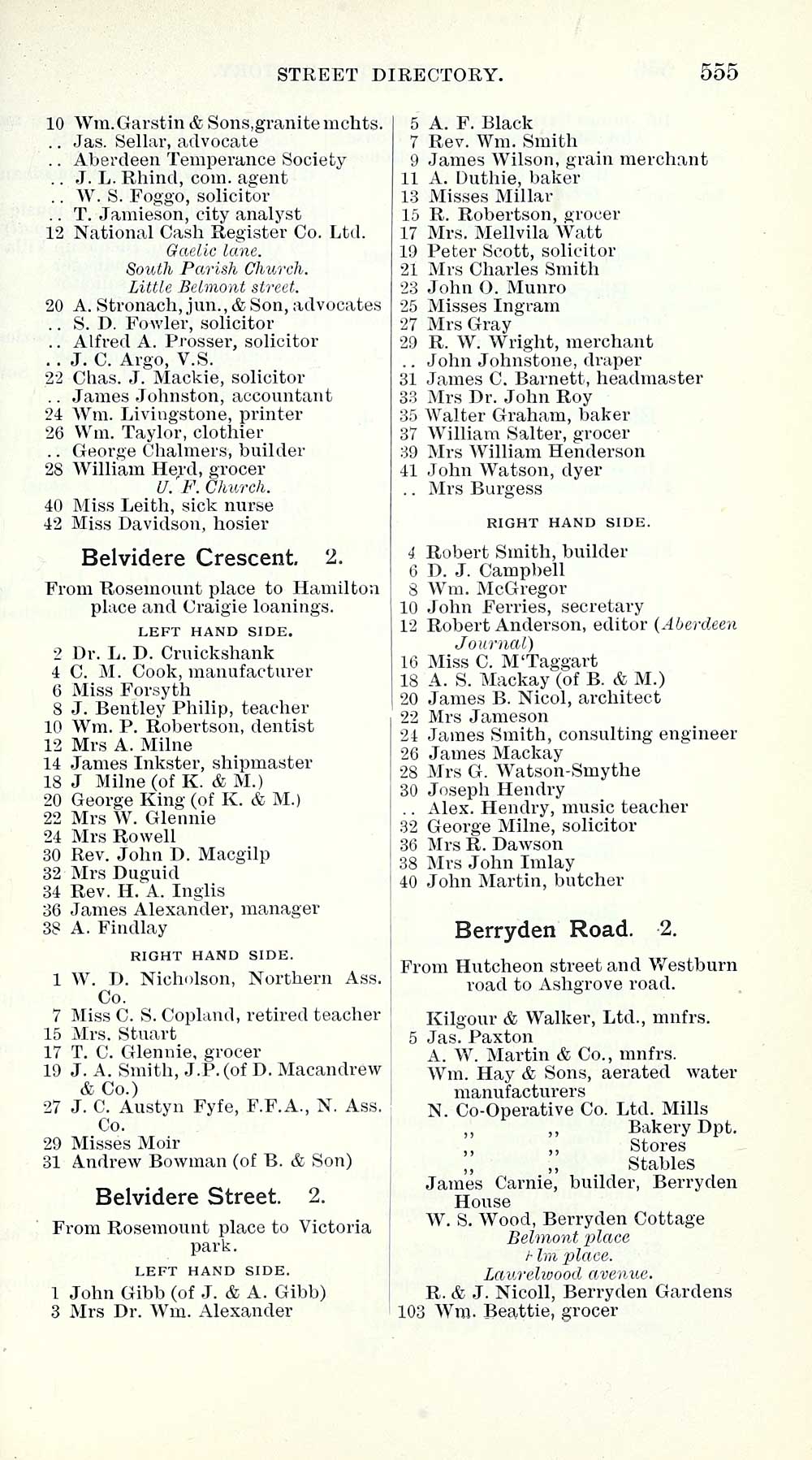 565 Towns Aberdeen 1858 1912 Post Office Aberdeen Directory 1907 1908 Scottish Directories National Library Of Scotland