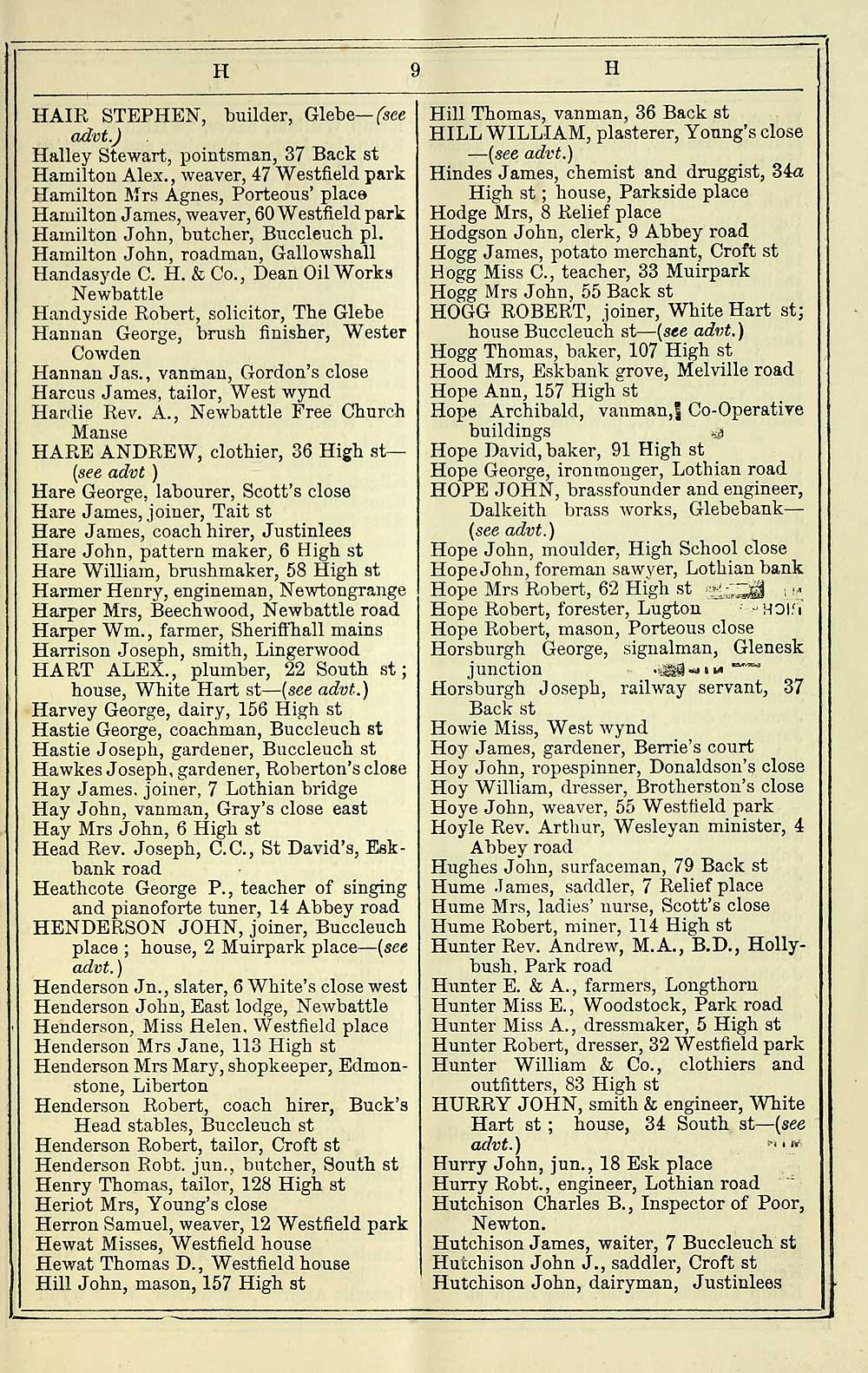 10) - Towns > Dalkeith > 1887-1891, 1894 - Carment's … directory for  Dalkeith and district > 1890 - Scottish Directories - National Library of  Scotland