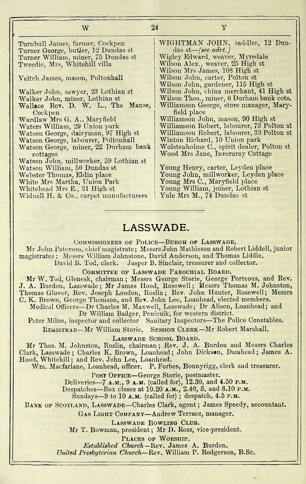 10) - Towns > Dalkeith > 1887-1891, 1894 - Carment's … directory for  Dalkeith and district > 1890 - Scottish Directories - National Library of  Scotland