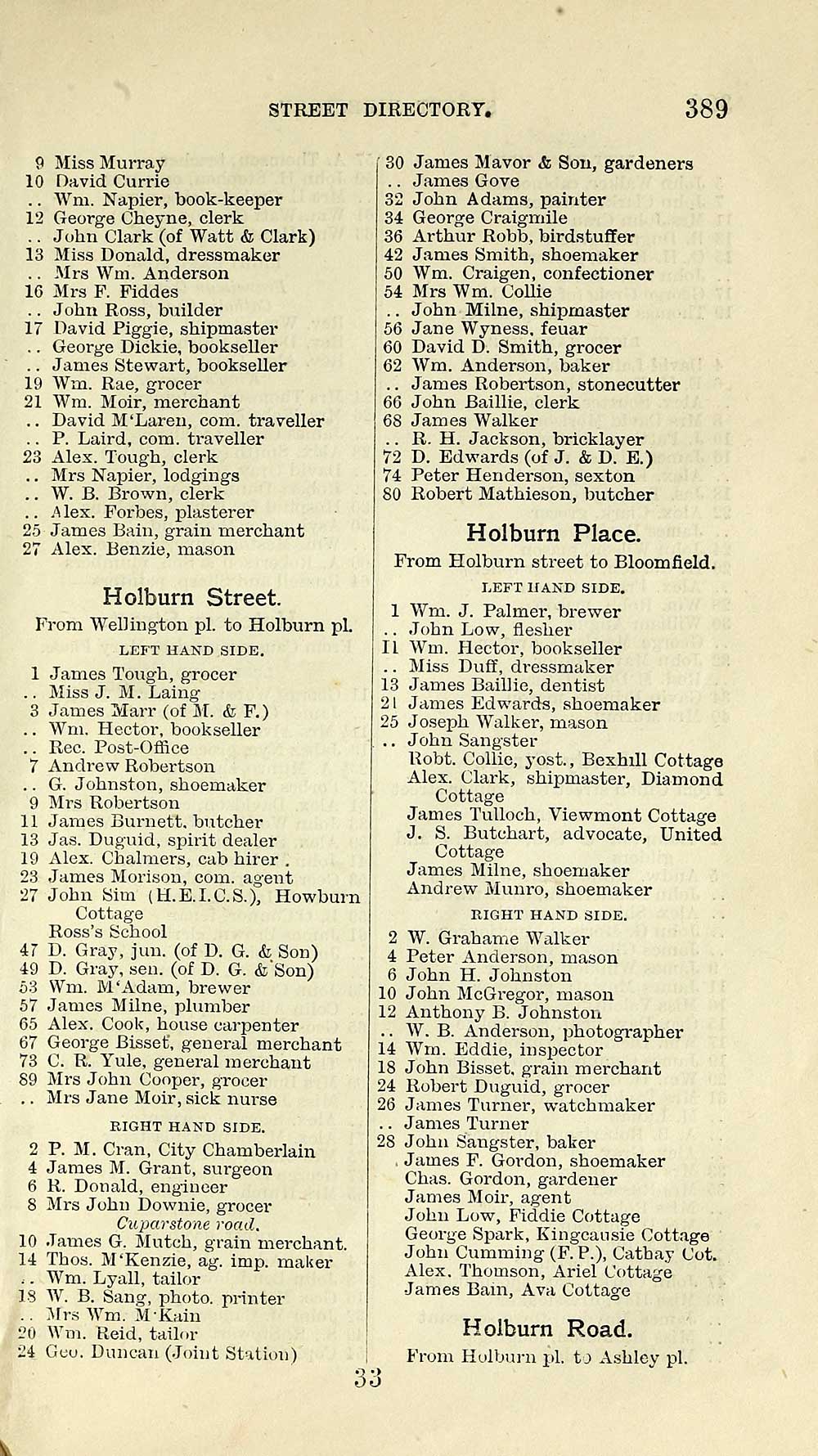 (393) Towns > Aberdeen > 18581912 Post Office Aberdeen directory