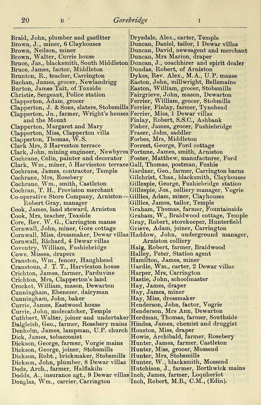 10) - Towns > Dalkeith > 1887-1891, 1894 - Carment's … directory for  Dalkeith and district > 1890 - Scottish Directories - National Library of  Scotland