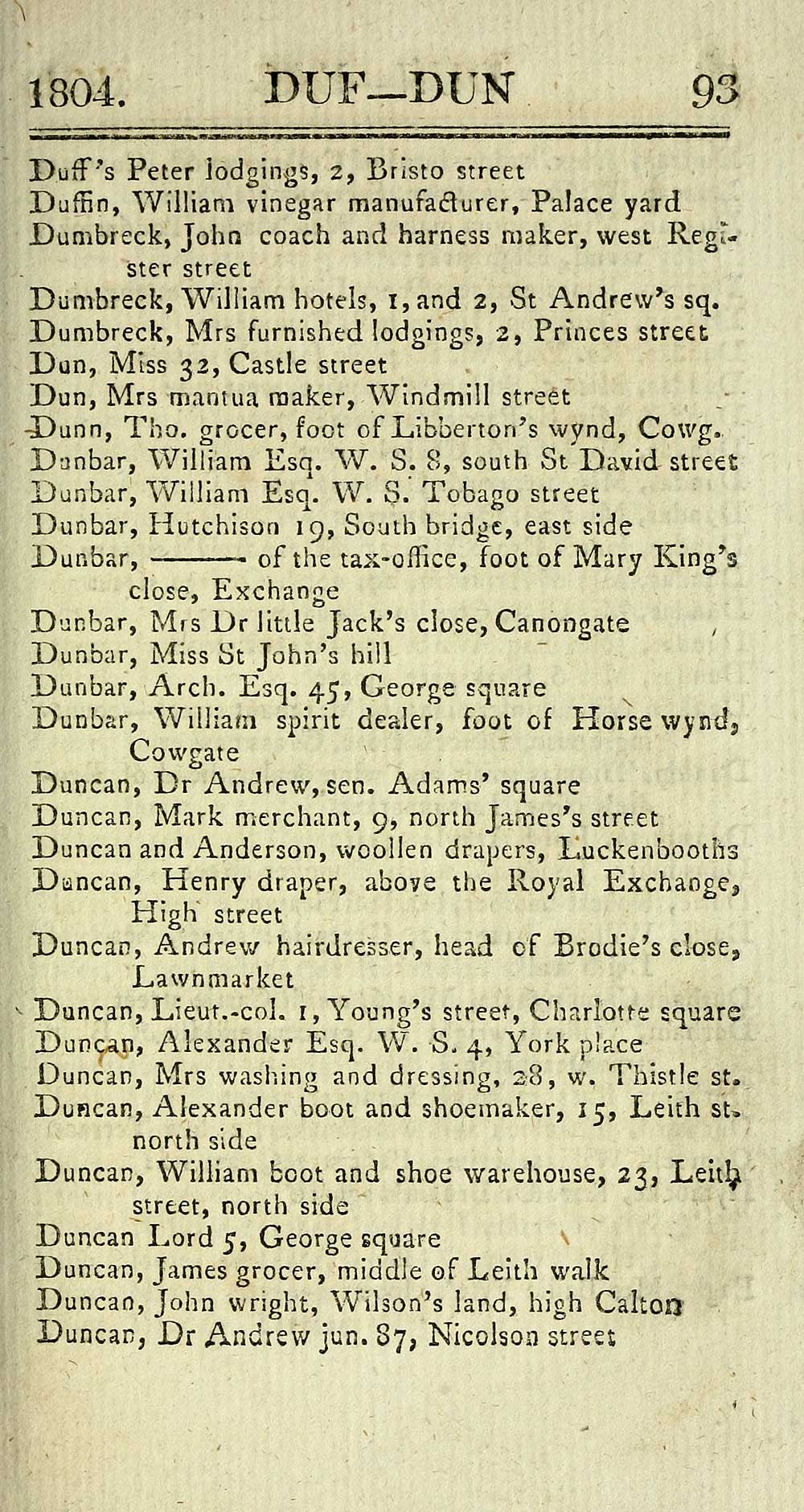 (101) Towns > Edinburgh > 18041805 Denovan & Co.'s Edinburgh and