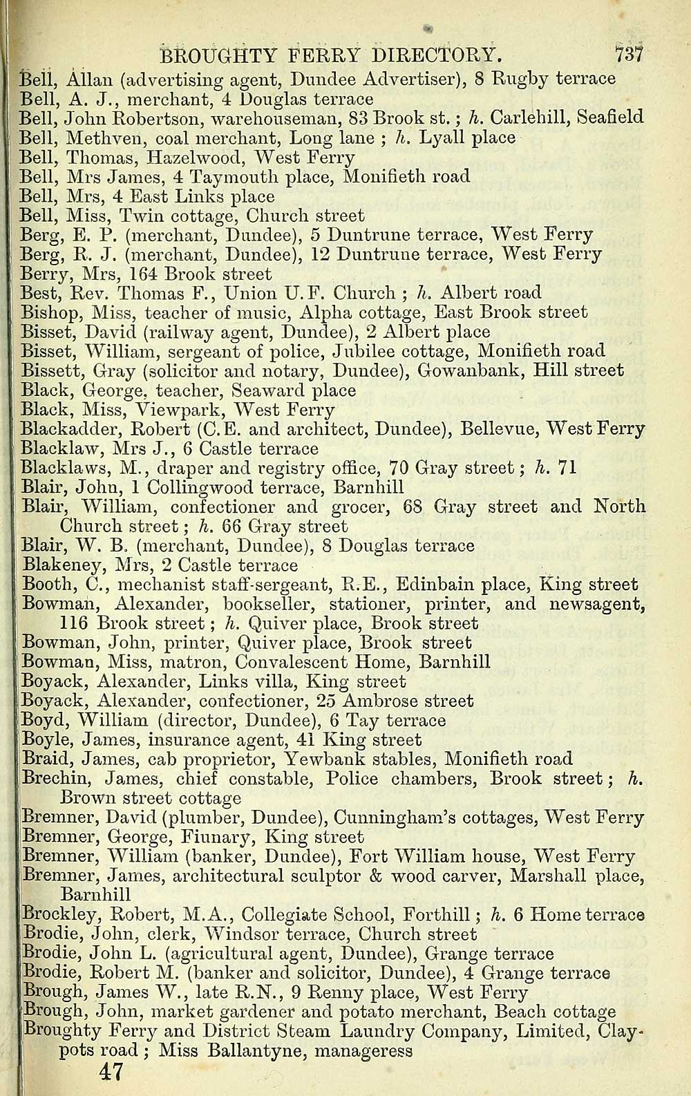 763 Towns Dundee 1809 1912 Dundee directory 1901 1902