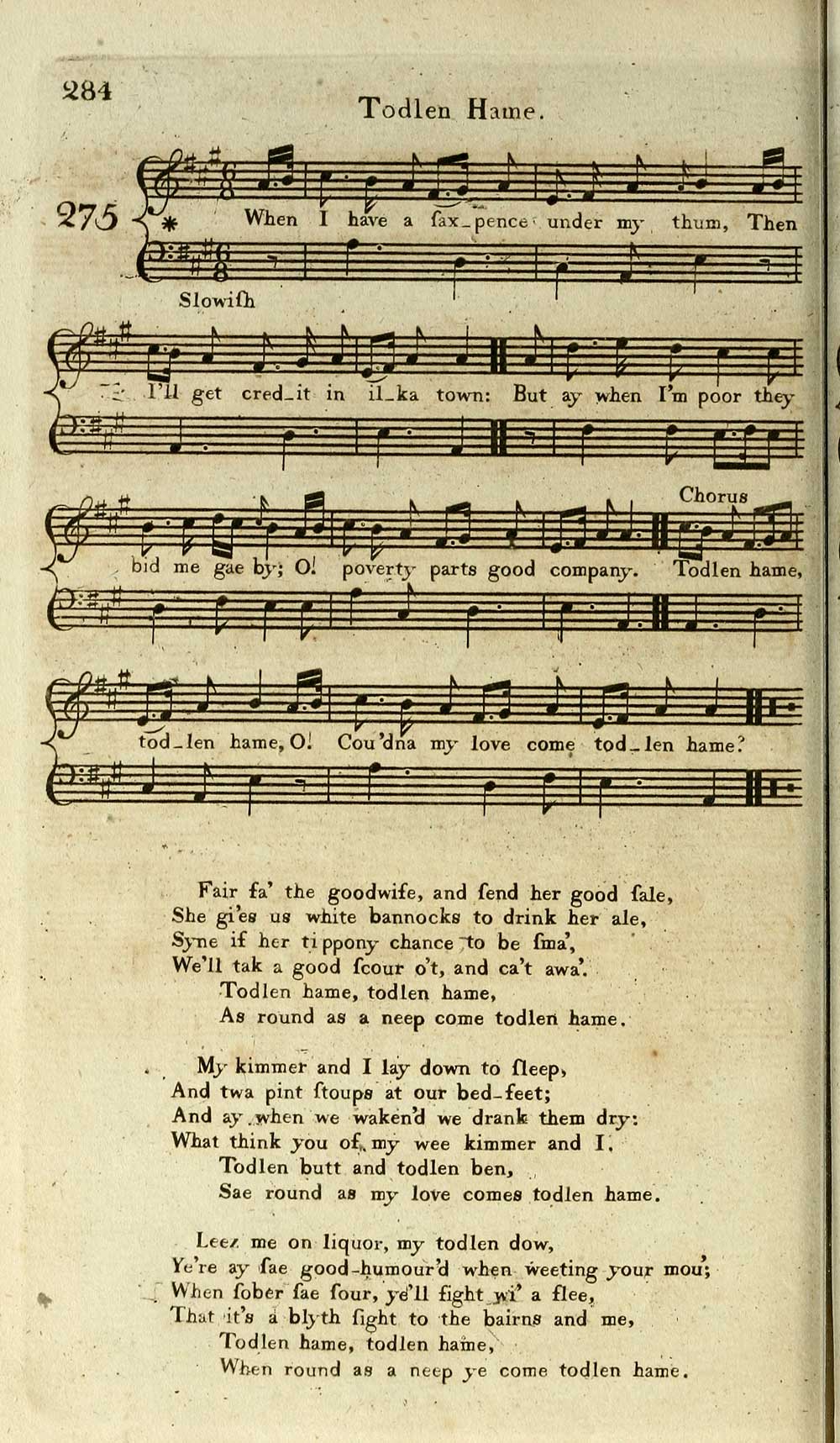 28) Page 326 - There'll never be peace till Jamie comes hame - Glen  Collection of printed music > Printed music > Scots musical museum > Volume  4 - Special collections of printed music - National Library of Scotland