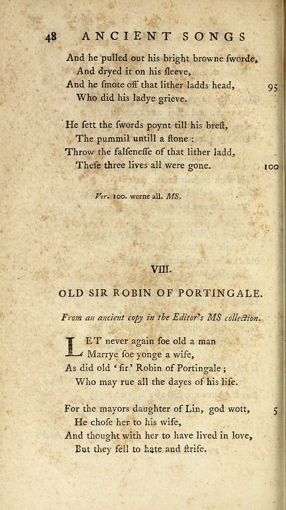 (96) Page 48 - Old Sir Robin of Portingale - Glen Collection of printed ...