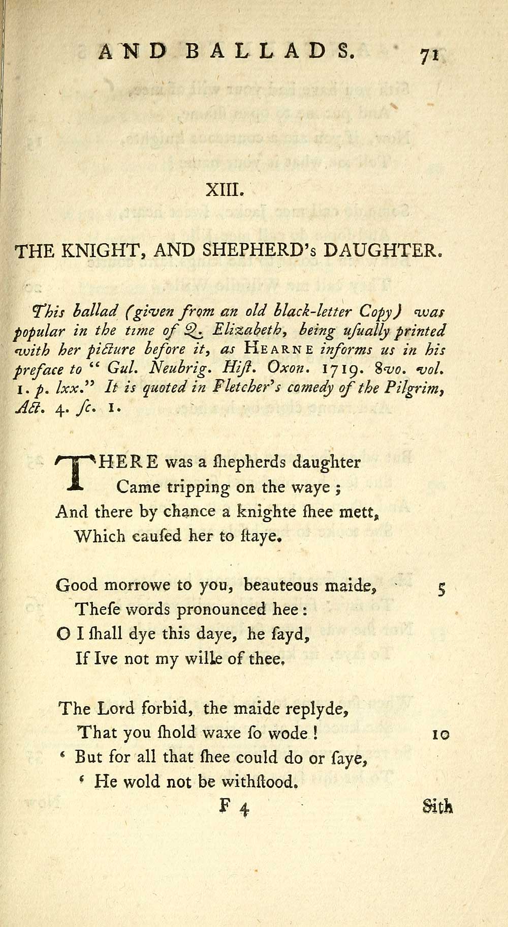 119 Page 71 Knight And Shepherd S Daughter Glen Collection Of Printed Music Printed Text Reliques Of Ancient English Poetry Volume 3 Special Collections Of Printed Music National Library Of Scotland