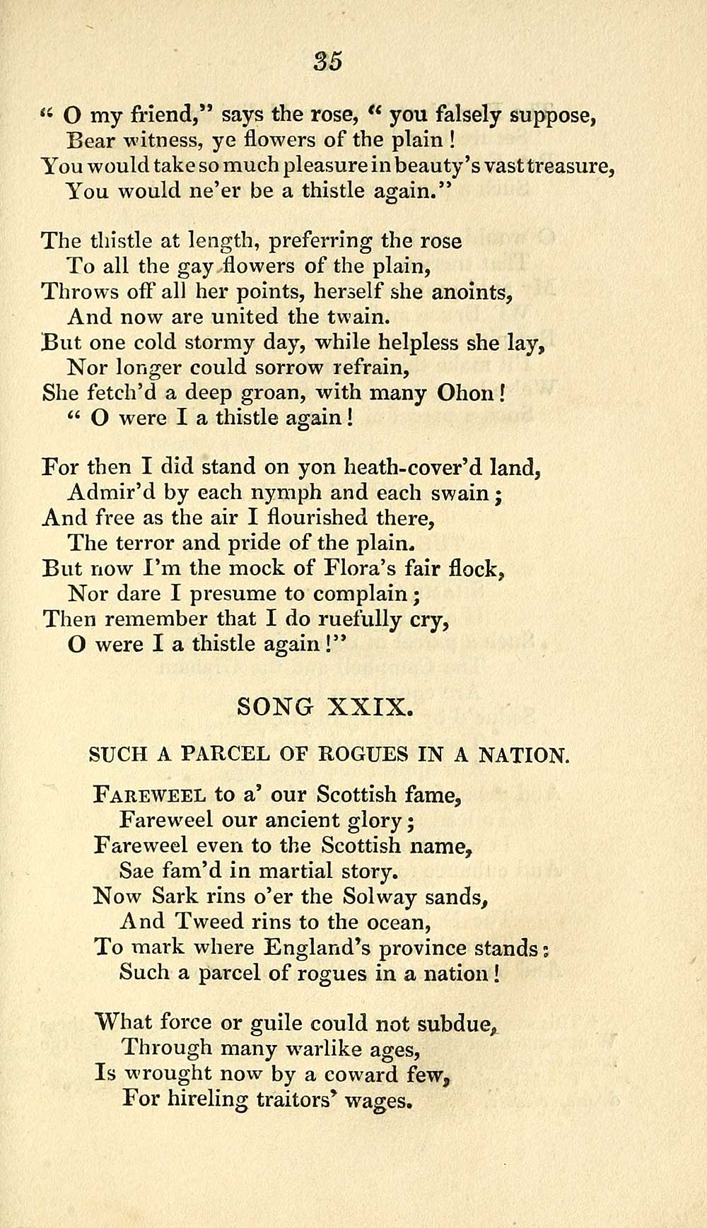 45) Page 35 - Such a parcel of rogues in a nation - Glen Collection of  printed music > Printed text > Jacobite melodies - Special collections of  printed music - National Library of Scotland