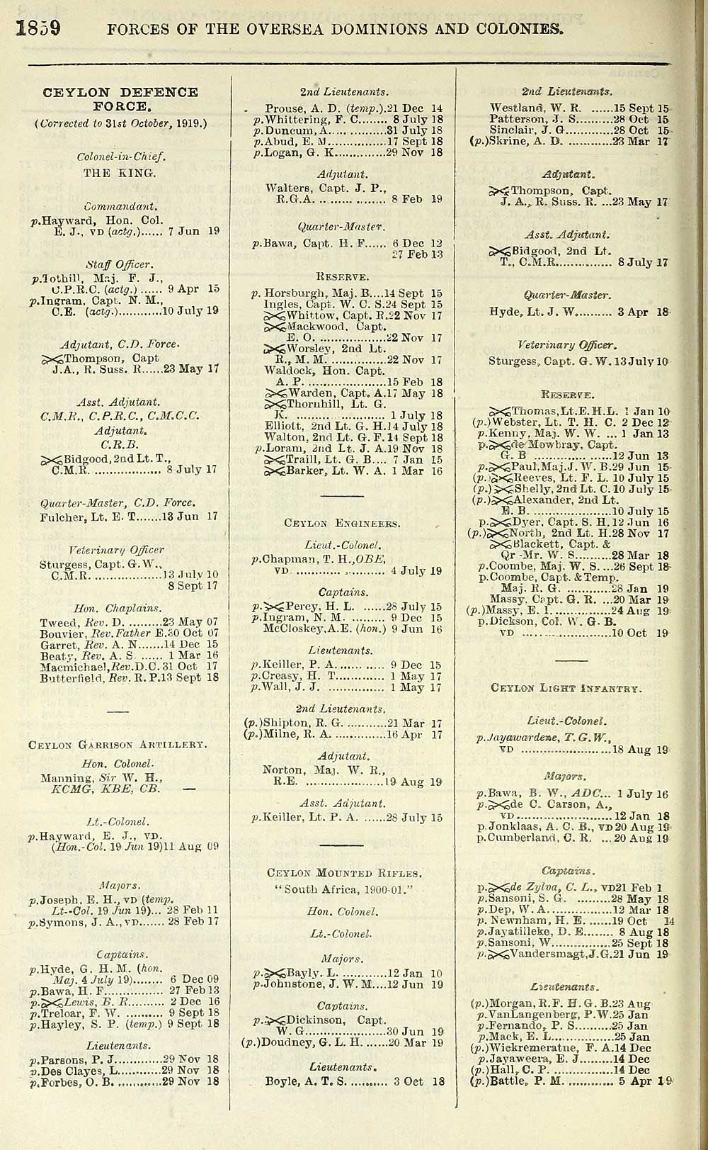 594 Army Lists Quarterly Army Lists First Series 1879 1922 1919 Fourth Quarter Part 1 Volume 3 British Military Lists National Library Of Scotland