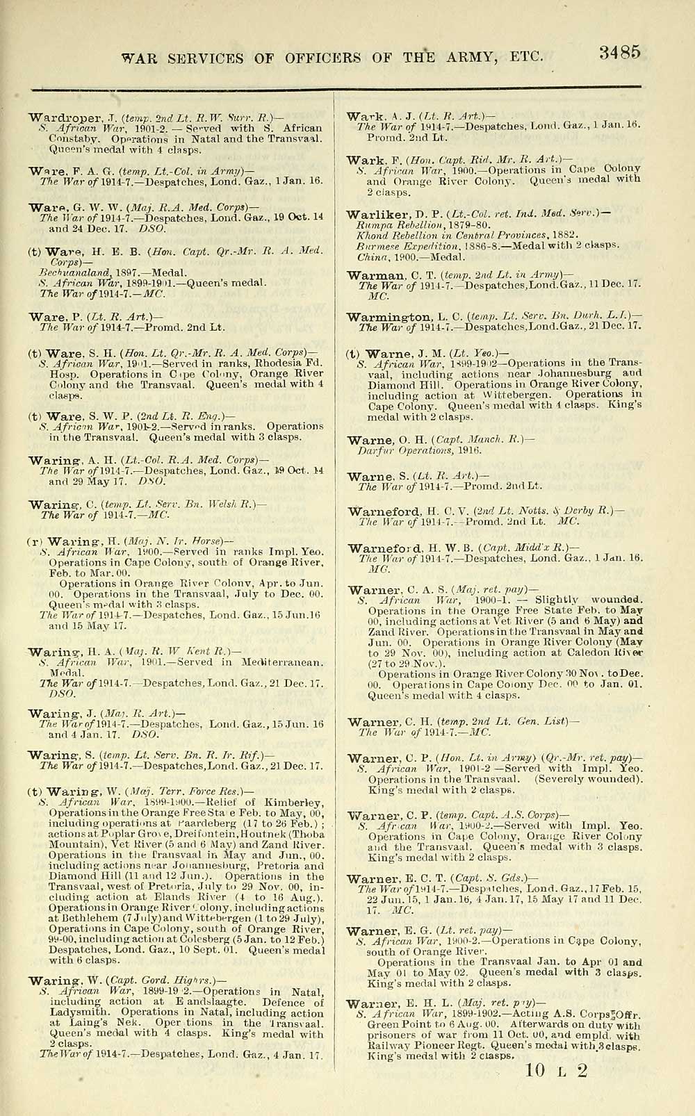 12 Army Lists Quarterly Army Lists First Series 1879 1922 1917 Fourth Quarter Volume 3 British Military Lists National Library Of Scotland