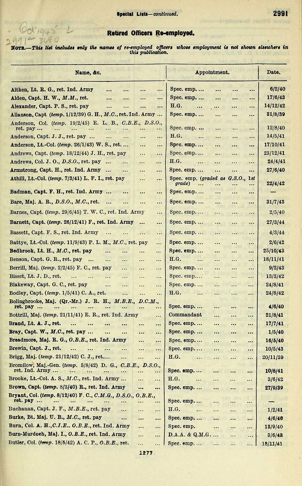 (5) - Army Lists > Quarterly Army Lists (Second Series), July 1940 ...