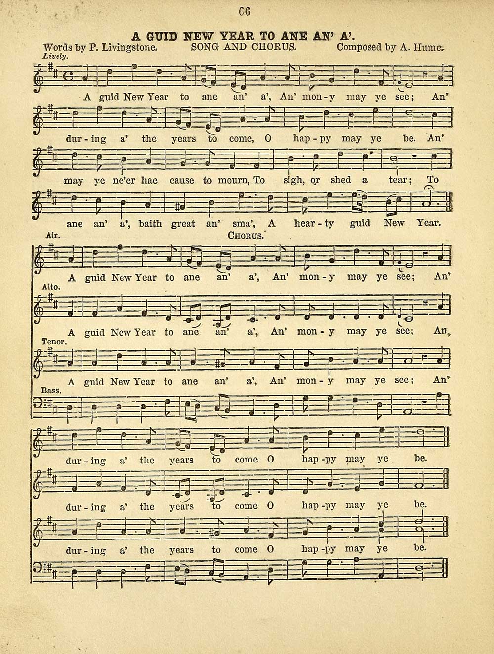 76 Page 66 Guid New Year To Ane An A Glen Collection Of Printed Music Printed Music Lyric Gems Of Scotland Special Collections Of Printed Music National Library Of Scotland