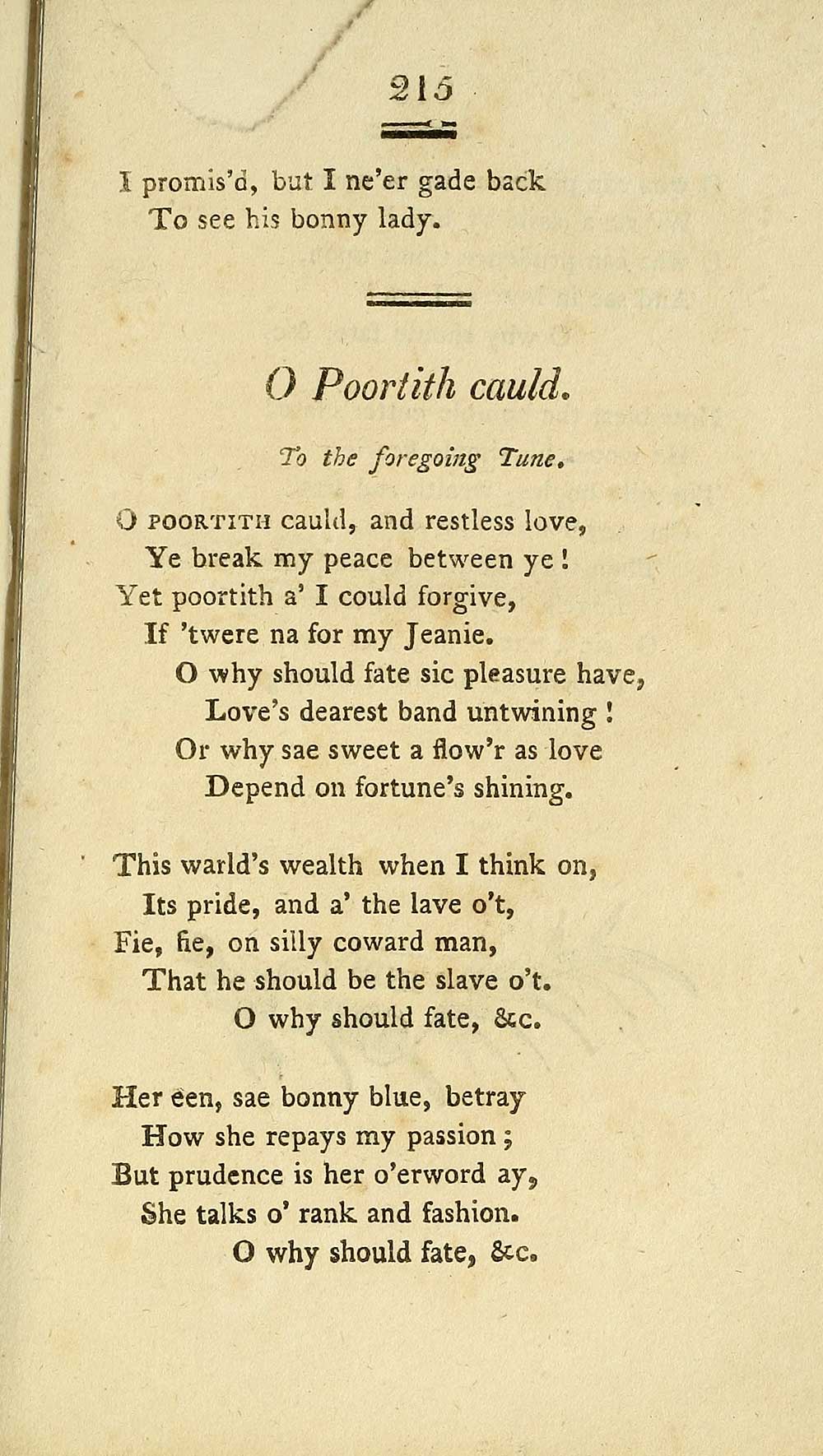 (231) Page 215 - O poortith cauld - Glen Collection of printed music ...