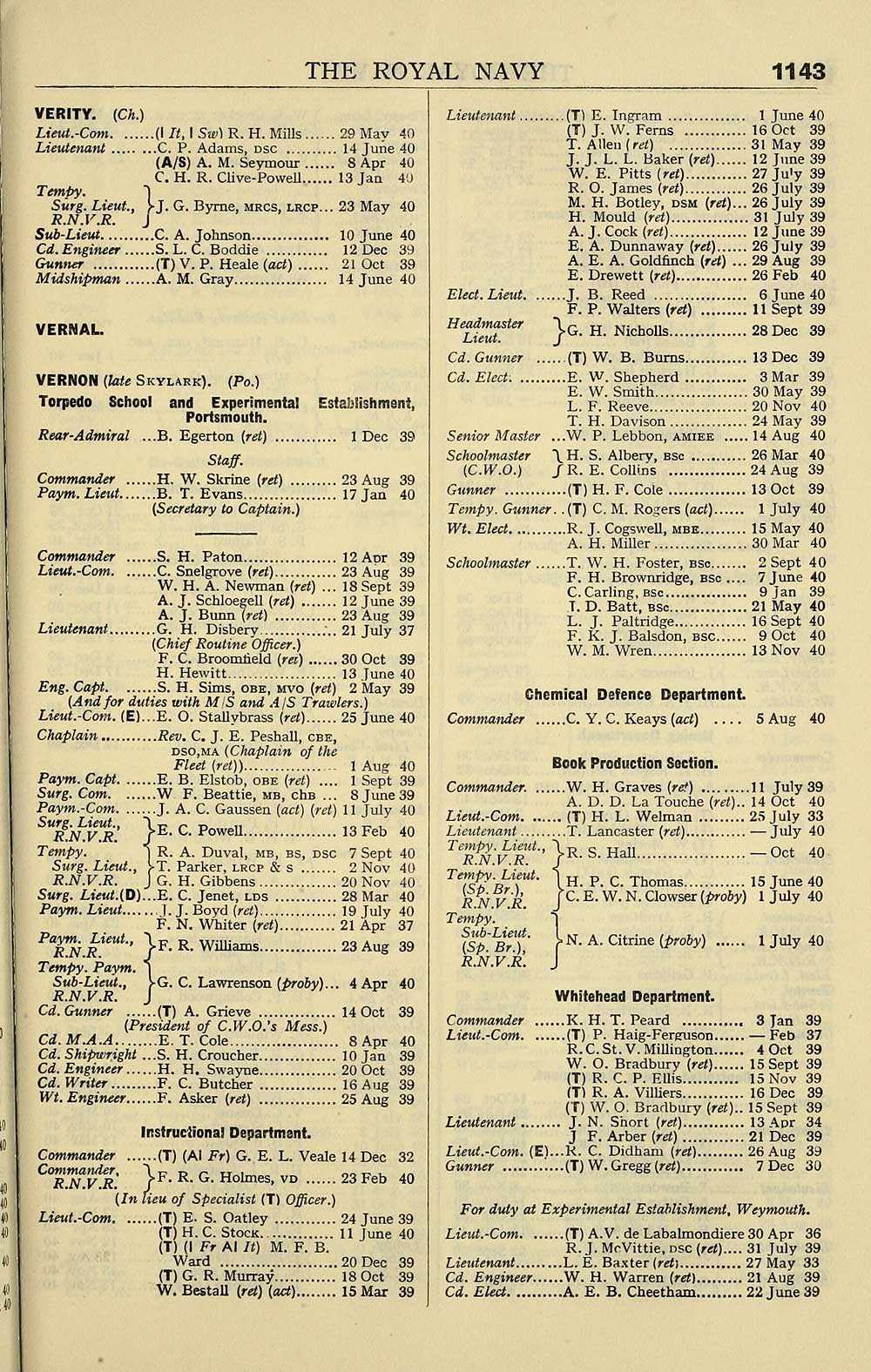 1167 Navy Lists Bimonthly 1940 December British Military Lists National Library Of Scotland