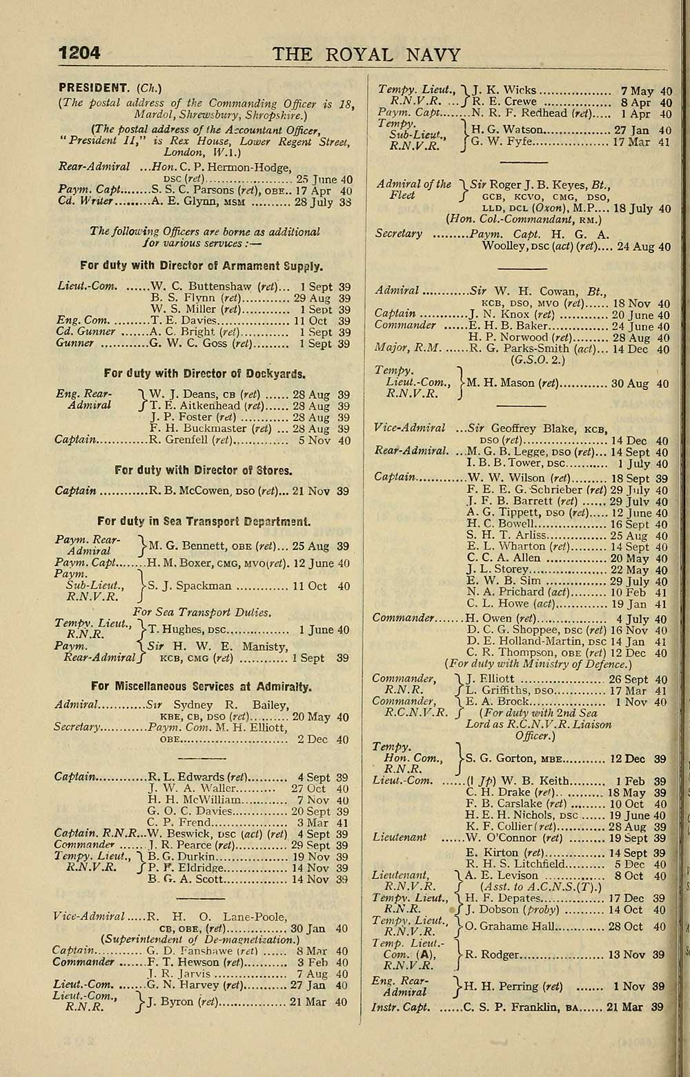 1228 Navy Lists Bimonthly 1941 April British Military Lists National Library Of Scotland