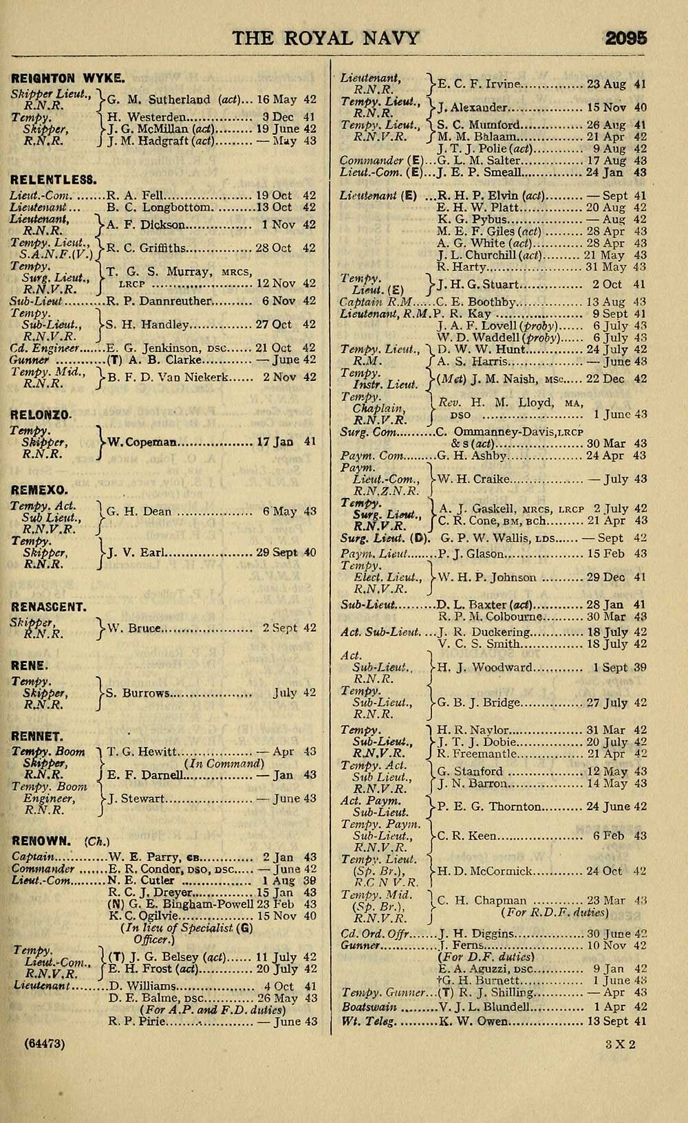 903 Navy Lists Bimonthly 1943 August Volume 2 British Military Lists National Library Of Scotland