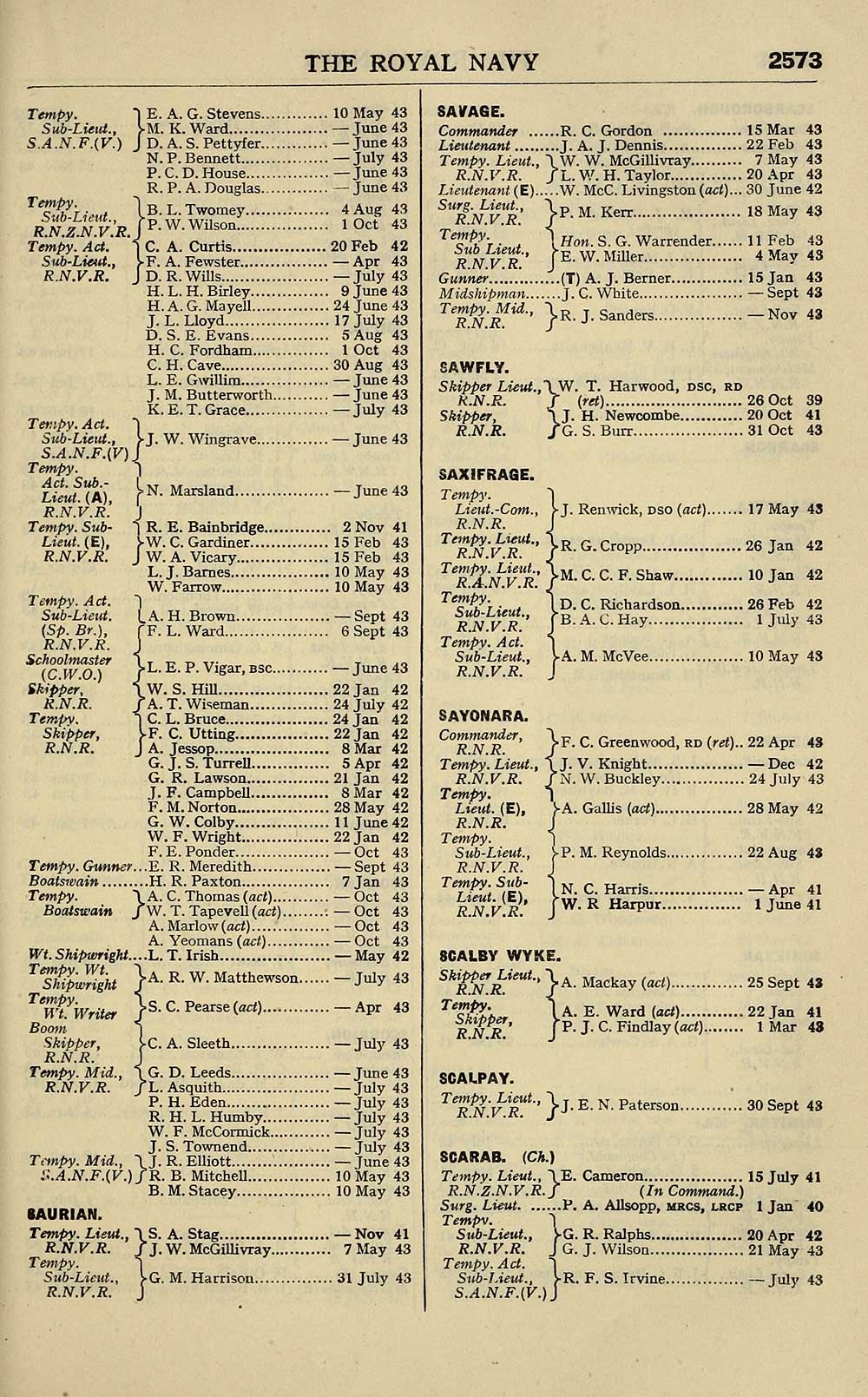 1087 Navy Lists Bimonthly 1943 December Volume 2 British Military Lists National Library Of Scotland