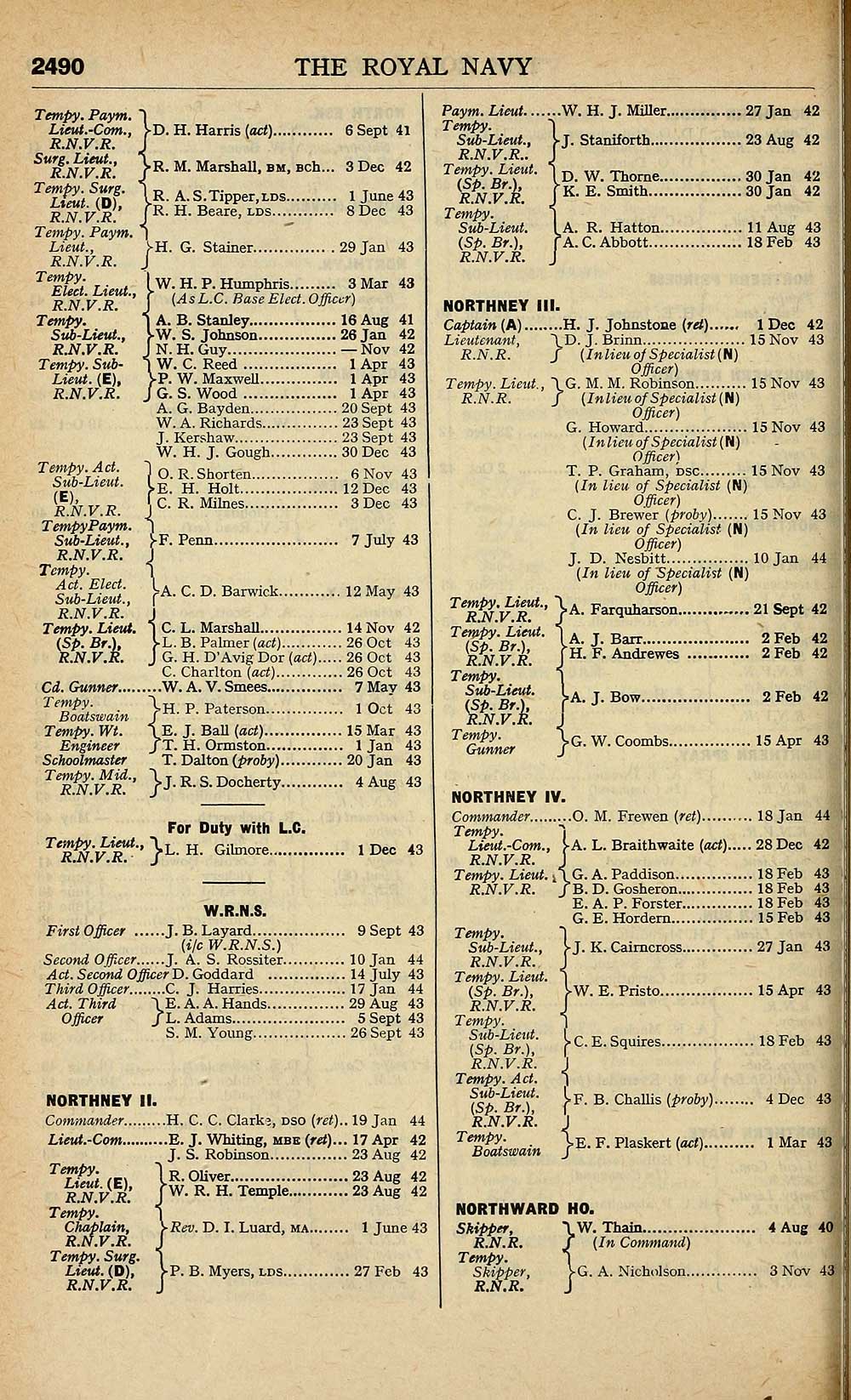 1018 Navy Lists Bimonthly 1944 February Volume 2 British Military Lists National Library Of Scotland