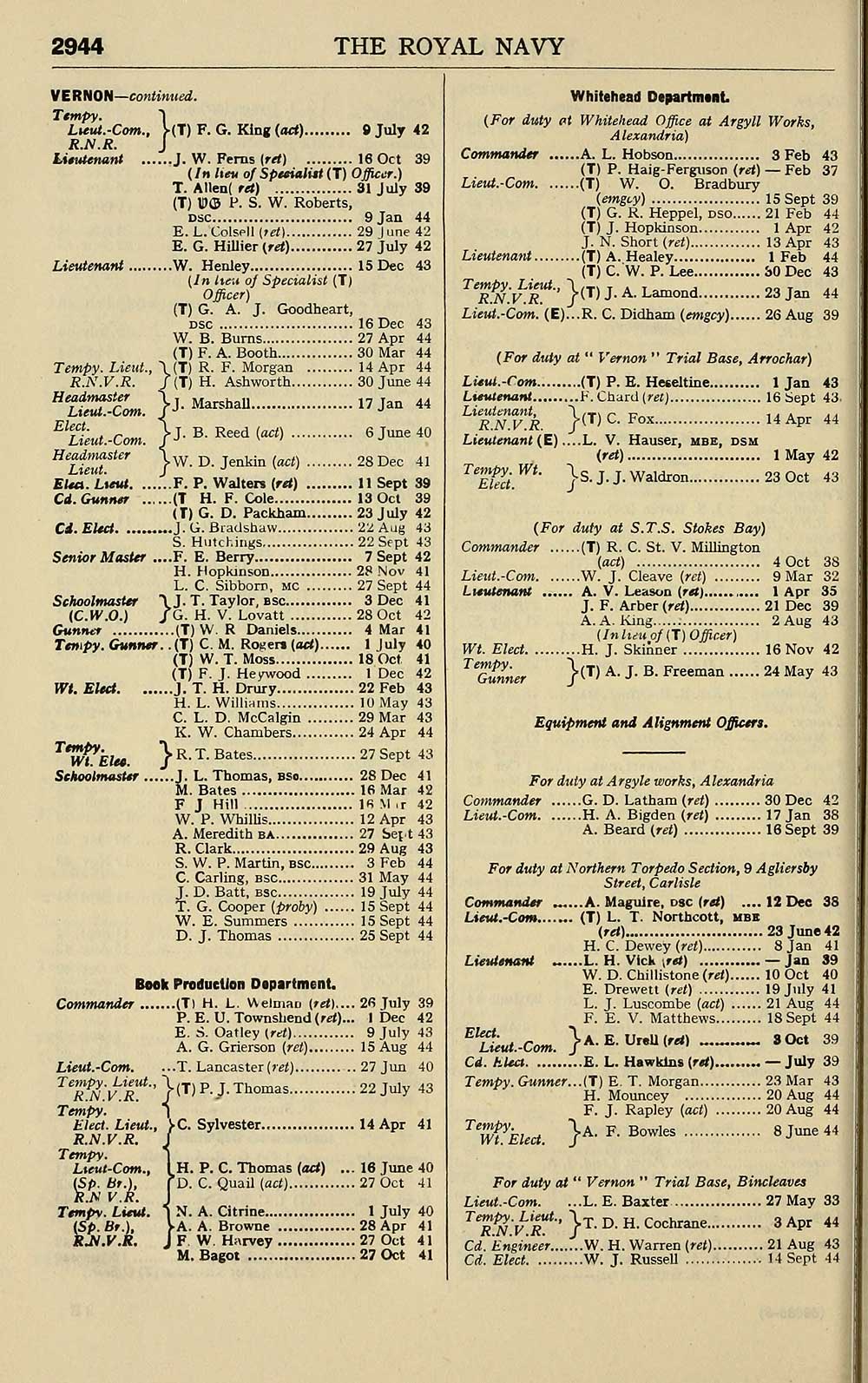 872 Navy Lists Quarterly 1944 October Volume 3 British Military Lists National Library Of Scotland