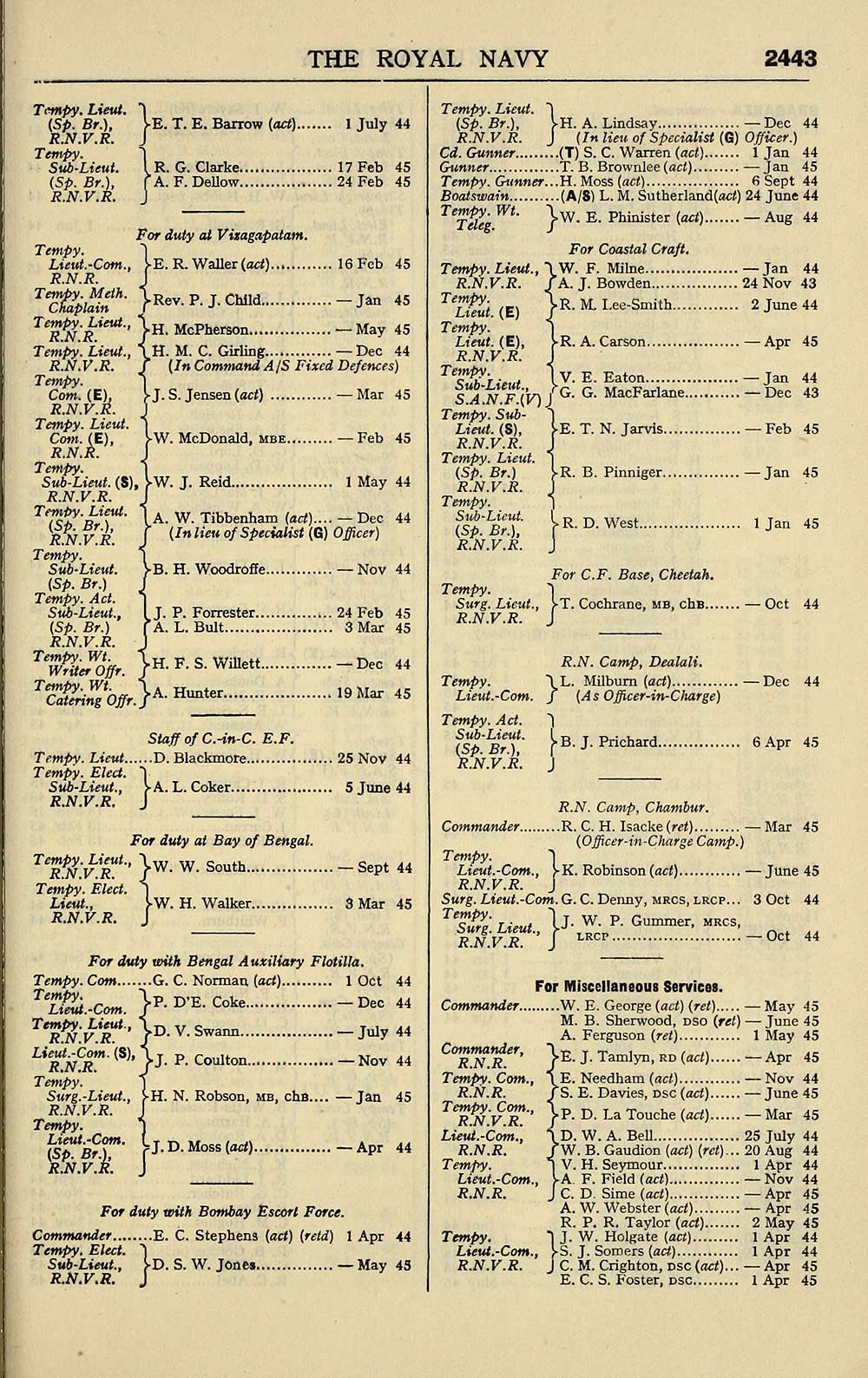 289 Navy Lists Quarterly 1945 July Volume 3 British Military Lists National Library Of Scotland