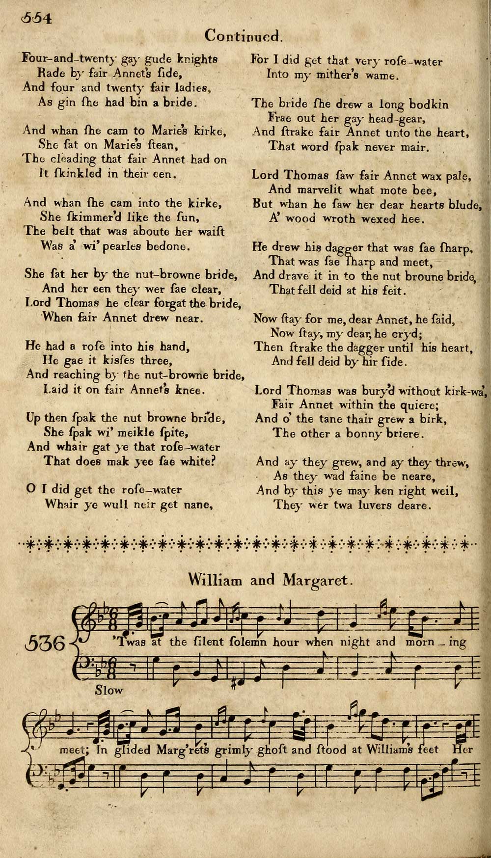 178) Page 554 - William and Margaret - Inglis Collection of printed music >  Printed music > Scots musical museum > Volumes 5-6 - Special collections of  printed music - National Library of Scotland