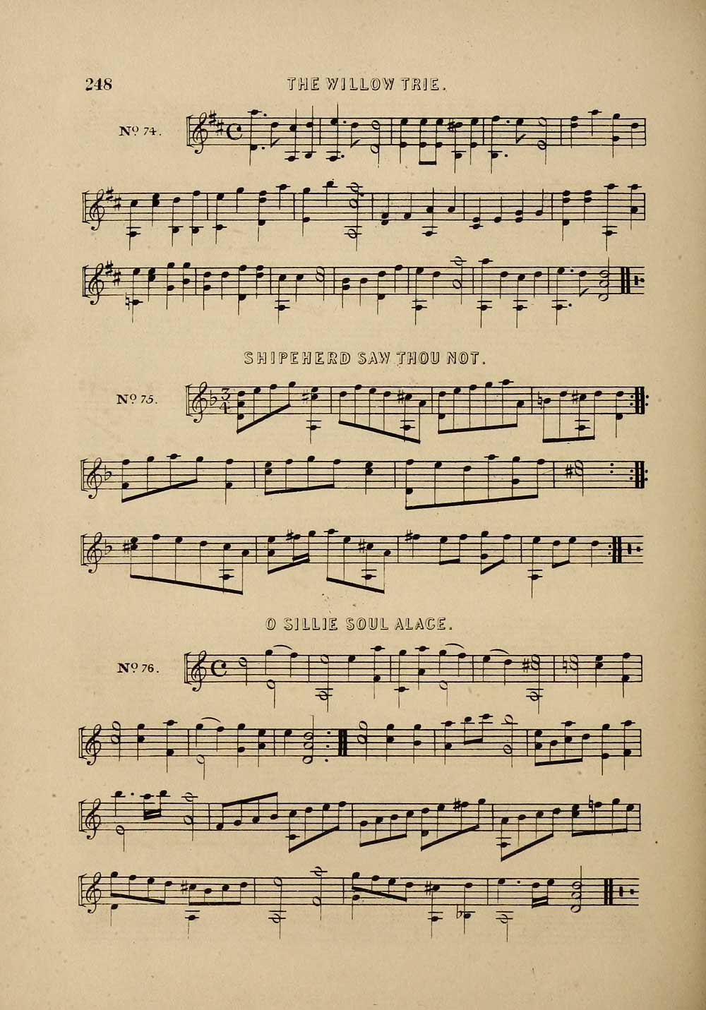 286) Page 248 - Willow trie - Inglis Collection of printed music > Printed  text > Ancient Scotish melodies from a manuscript of the reign of King  James VI - Special collections