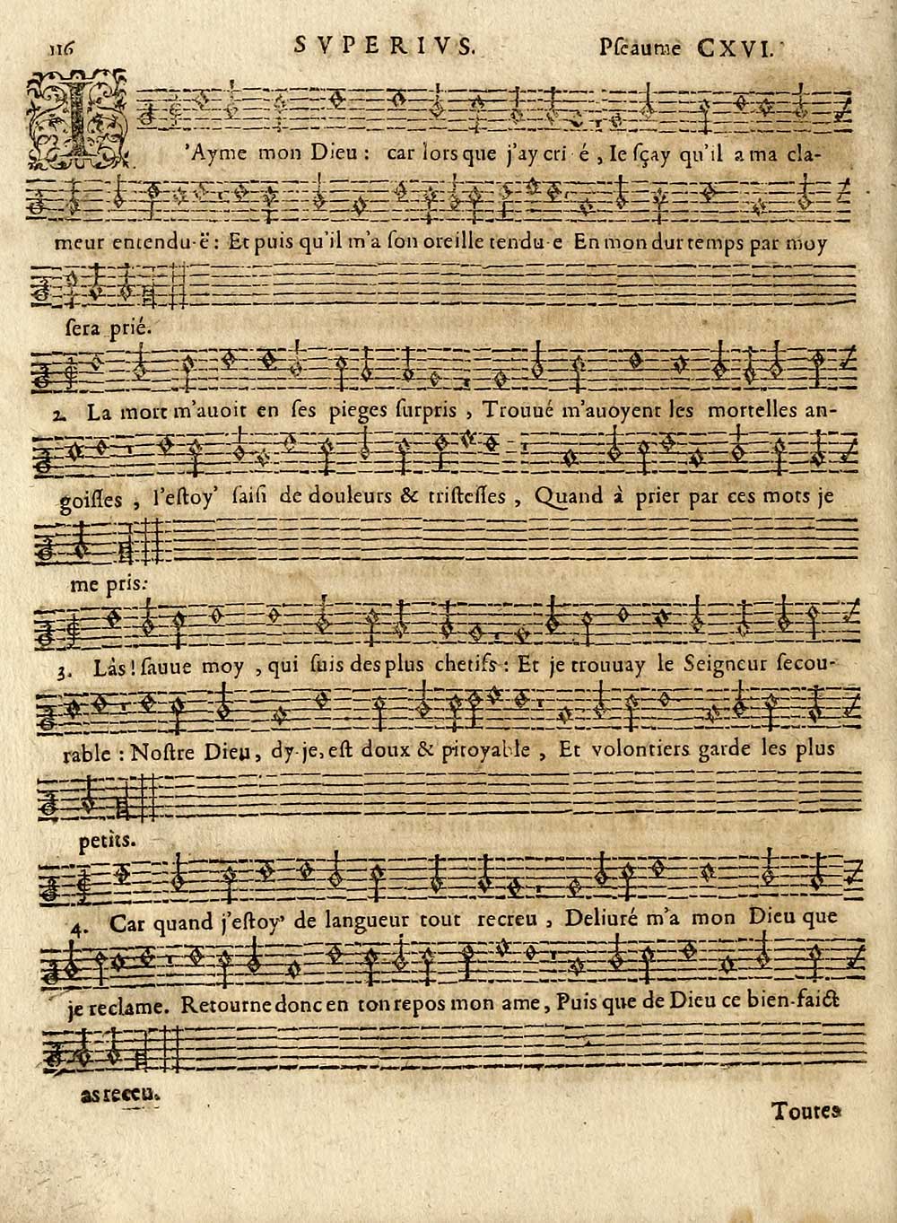 128 Page 116 I Ayme Mon Dieu Inglis Collection Of Printed Music Printed Music Pseaumes De David Special Collections Of Printed Music National Library Of Scotland