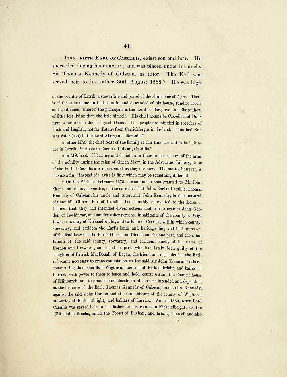 (47) Page 41 - Historical account of the noble family of Kennedy ...