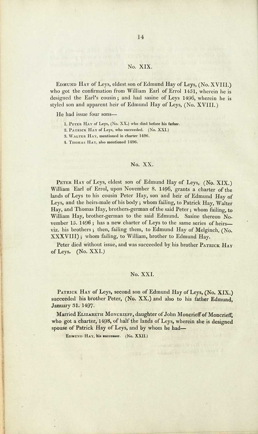 (20) Page 14 - Historical account of the family of Hay of Leys ...