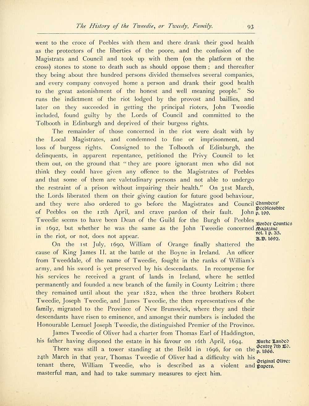 Tweedy Lineage (137) Page 93 - History of the Tweedie, or Tweedy, family - Histories ...