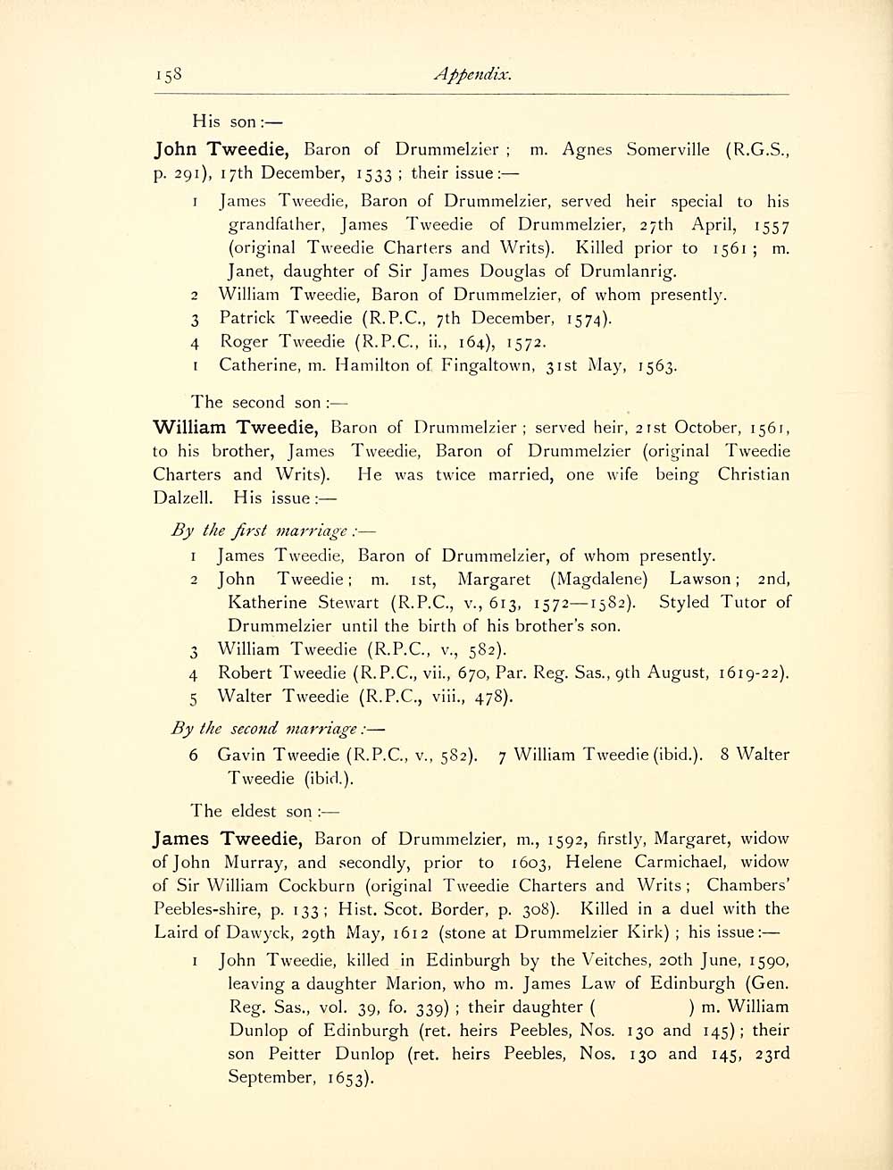 Tweedy Lineage (232) Page 158 - History of the Tweedie, or Tweedy, family - Histories ...