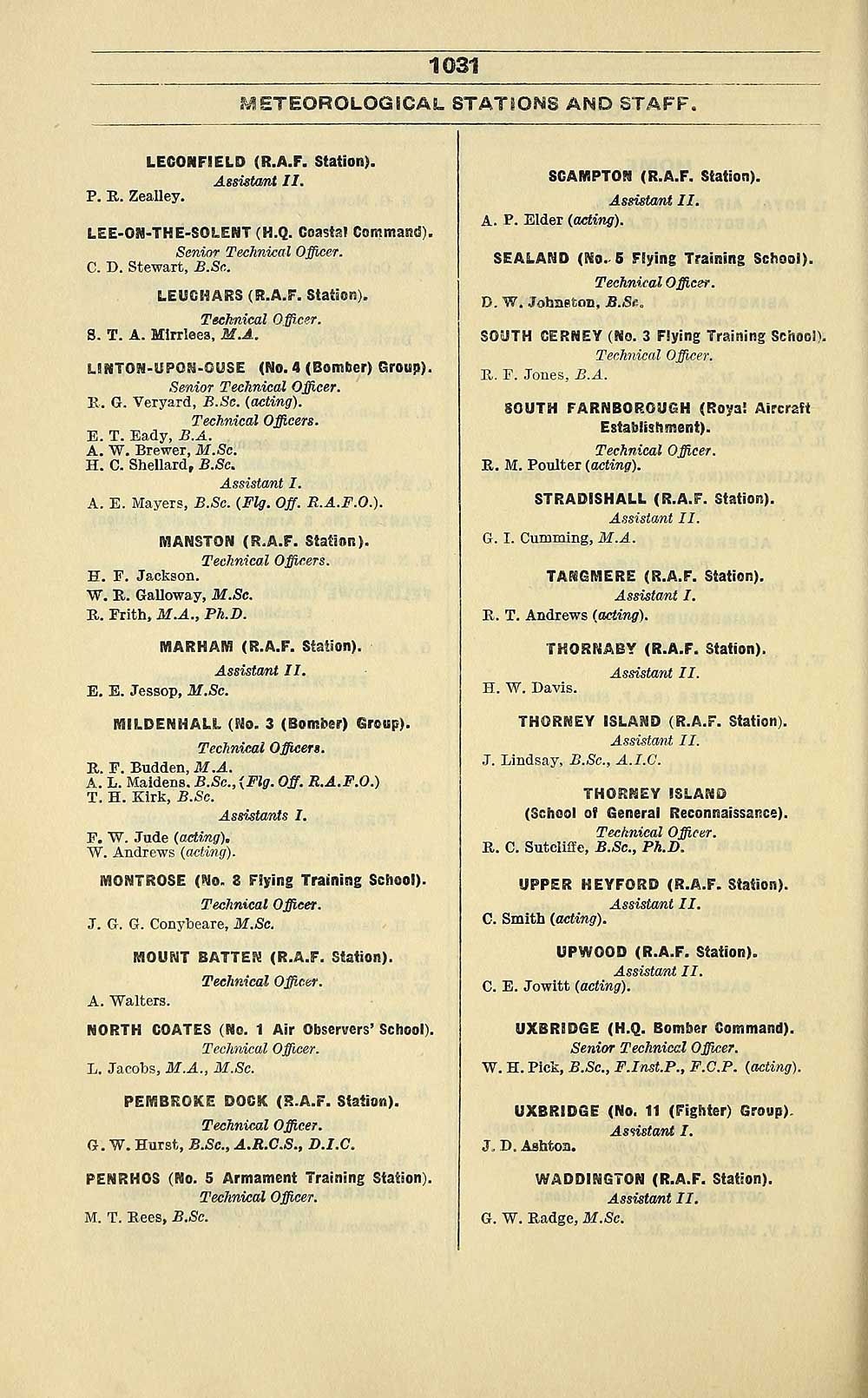 346 Air Force Lists Air Force List Monthly 1939 March British Military Lists National Library Of Scotland