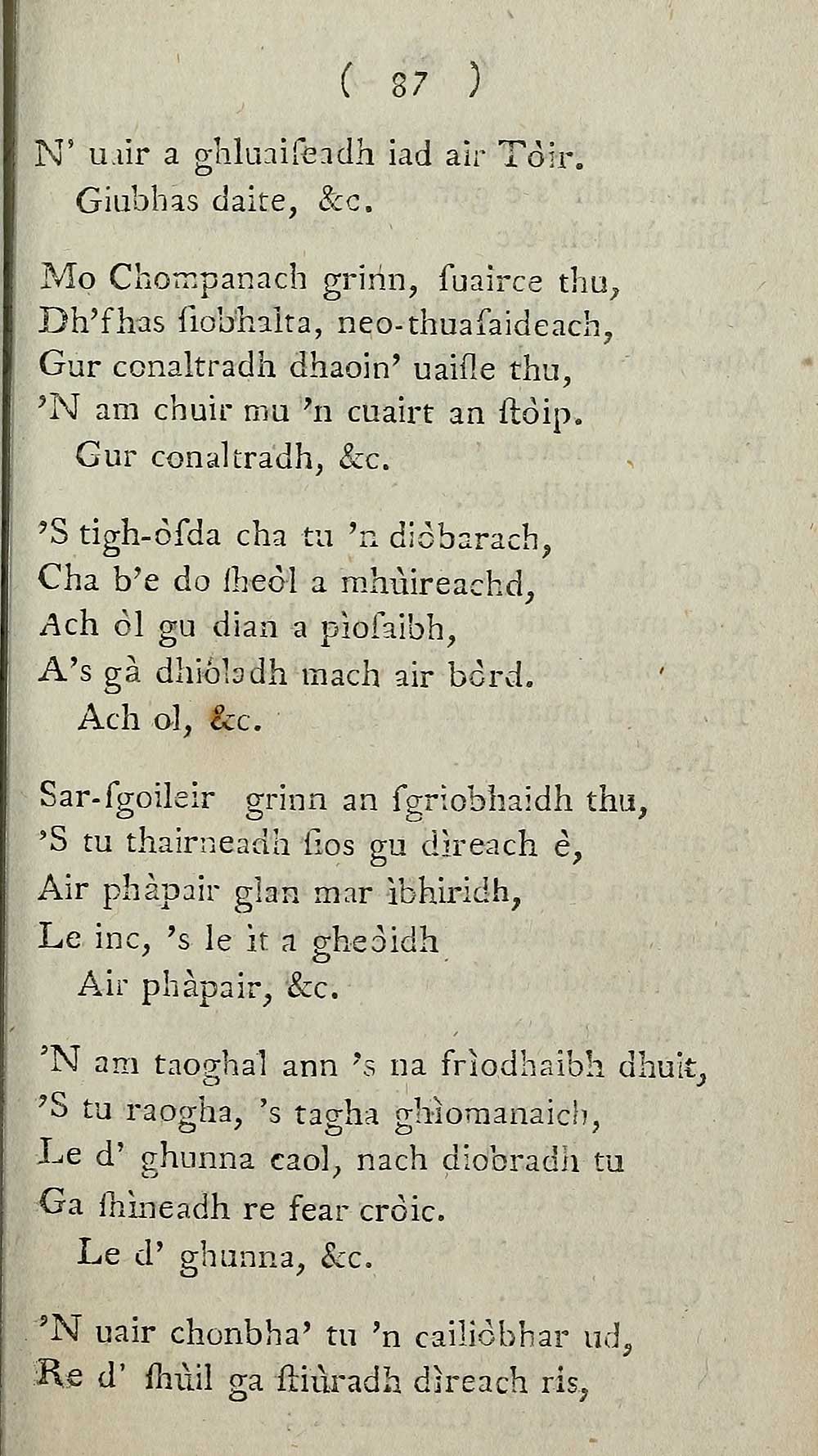 97 Page 87 Books And Other Items Printed In Gaelic From 1631 To 1800 Orain Nuadh Ghaidhleach Early Gaelic Book Collections National Library Of Scotland