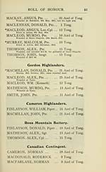 Page 91Gordon Highlanders -- Cameron Highlanders -- Ross Mountain Battery -- Canadian contingent