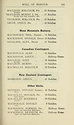 Page 215Ross Mountain Battery --Canadian contingent -- New Zealand contingent -- Other units