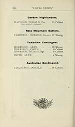 Page 230Gordon Highlanders -- Ross Mountain Battery -- Canadian contingent -- Australian contingent