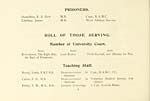 Page 4Prisoners; Roll of those serving: University Court; Teaching staff: Beesley -- Finlay
