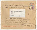 Front of envelope containing map